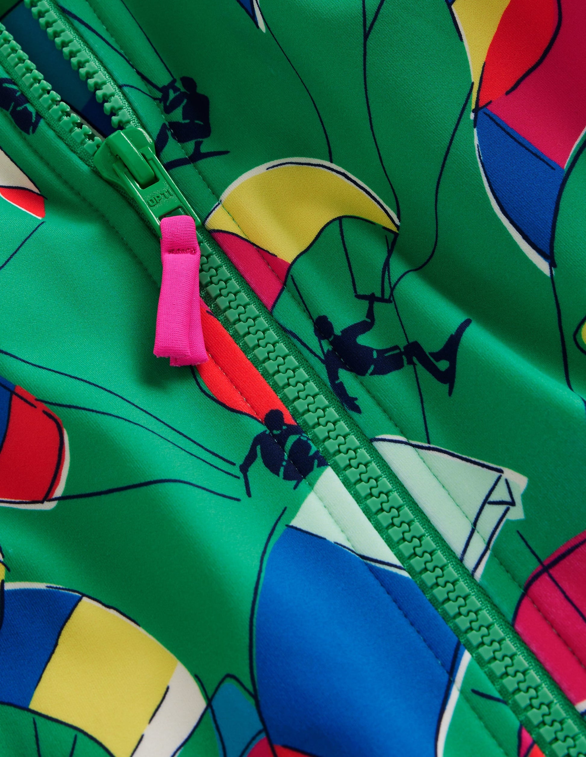 Long-sleeved Swimsuit-Pea Green Kite Surfers-3
