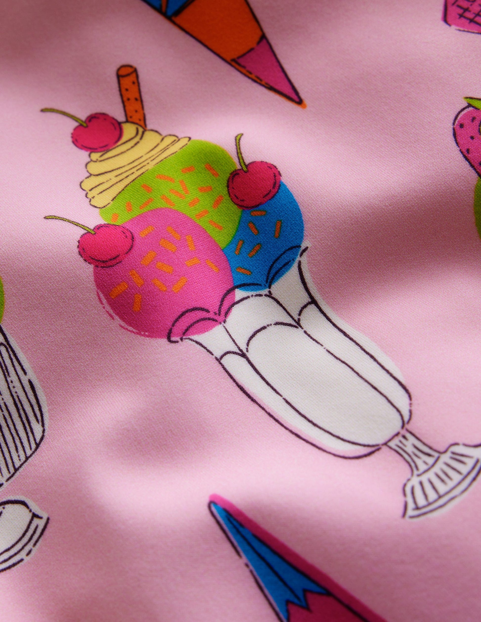 Cross-back Printed Swimsuit-Pink Ice Creams-3