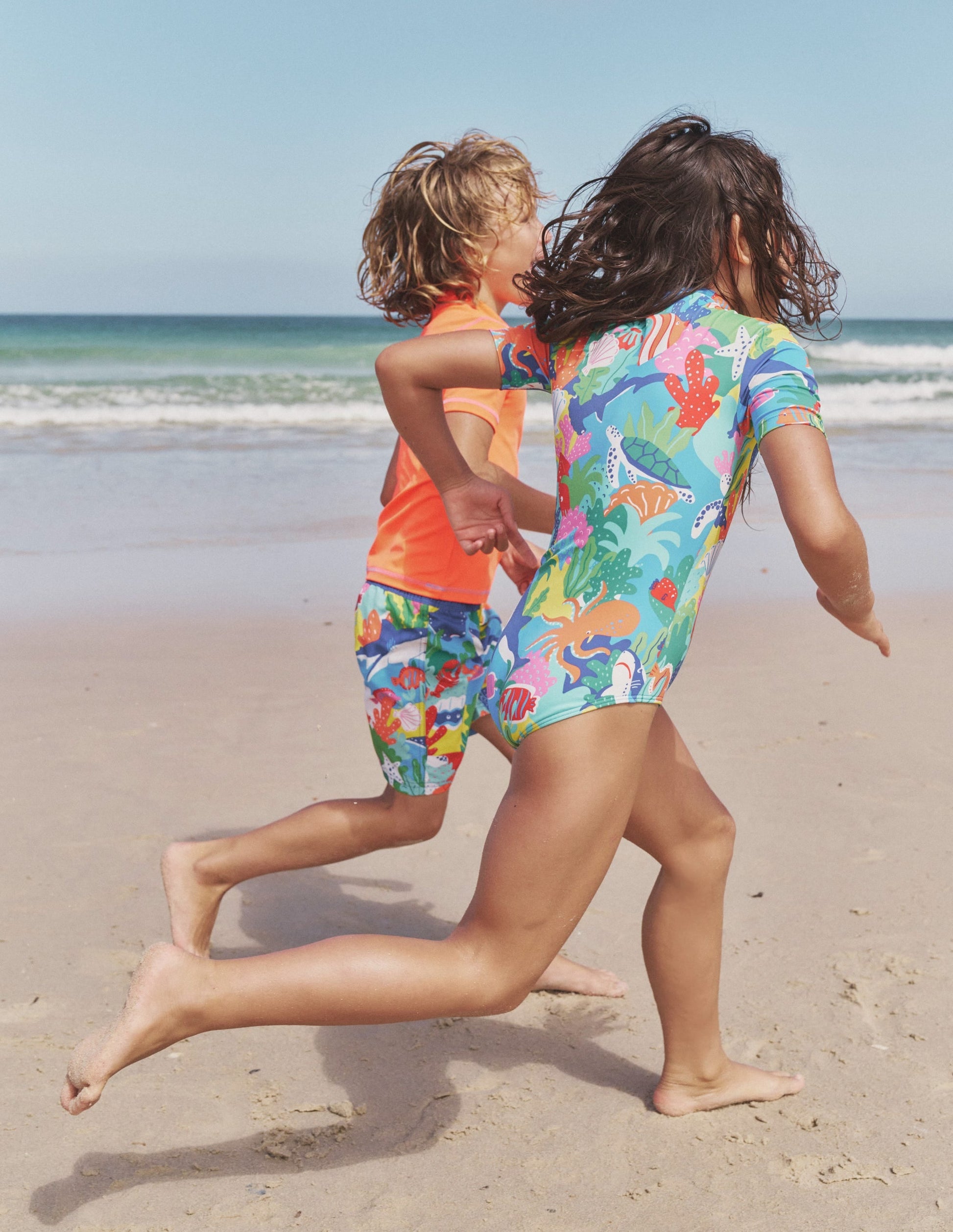 Short-sleeved Swimsuit-Multi Rainbow Reef-4