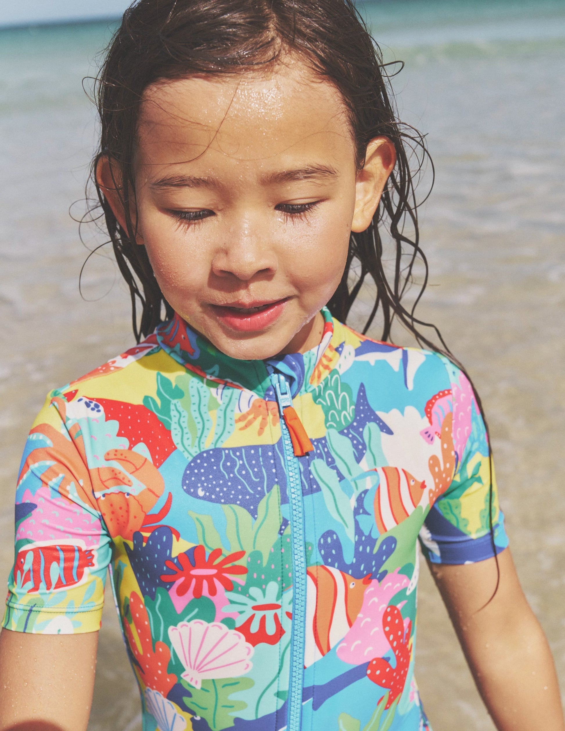 Short-sleeved Swimsuit-Multi Rainbow Reef-5