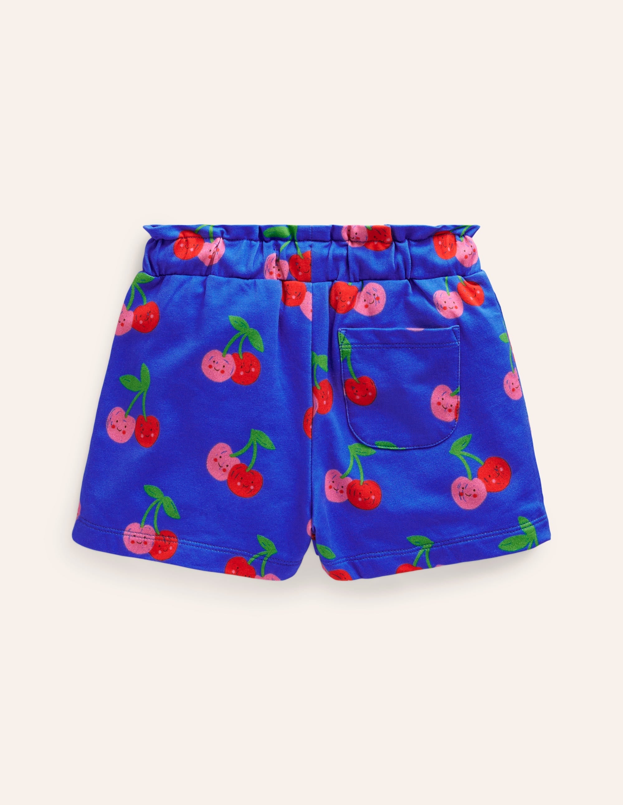 Ruffle Waist Sweat Shorts-Cabana Blue Cherries - Image 2