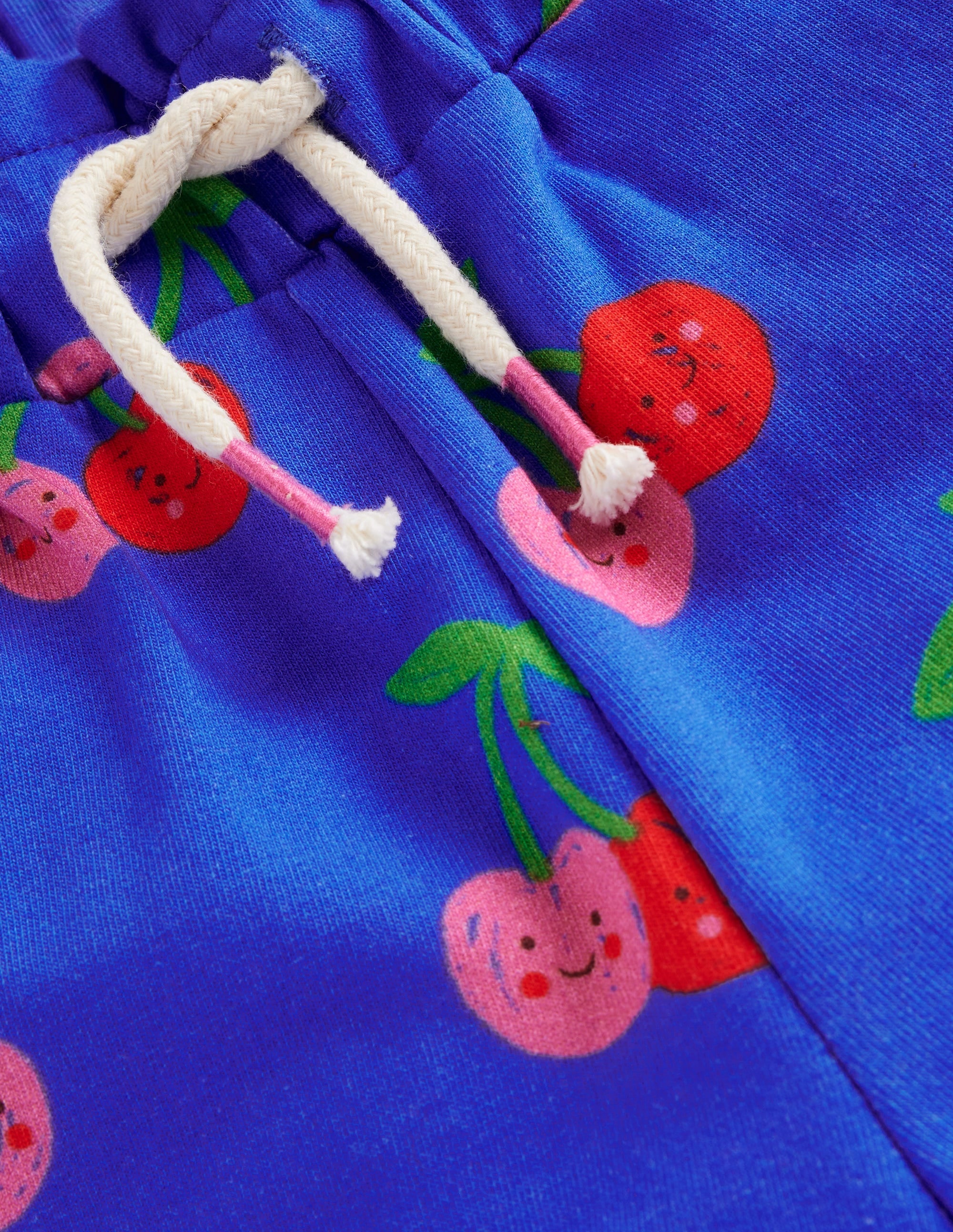 Ruffle Waist Sweat Shorts-Cabana Blue Cherries - Image 3