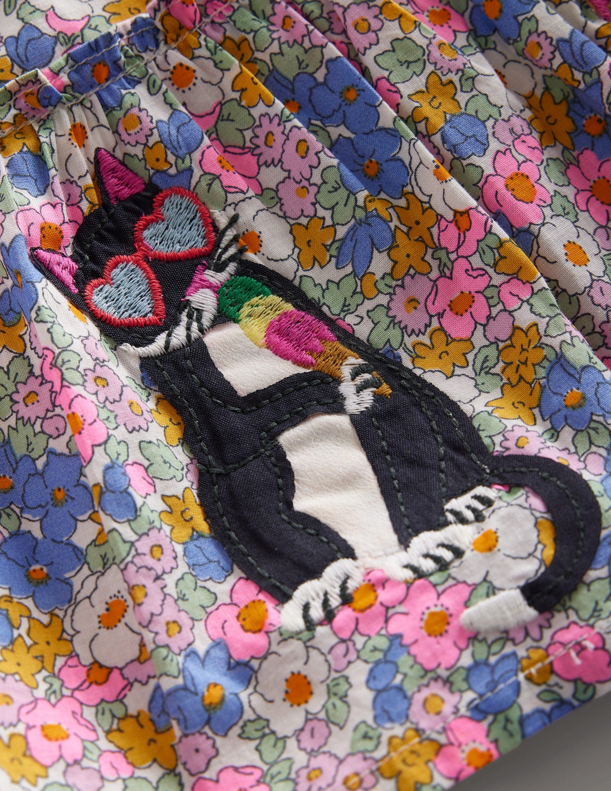 Appliqué Skirt-Festival Pink Nautical Cats-3
