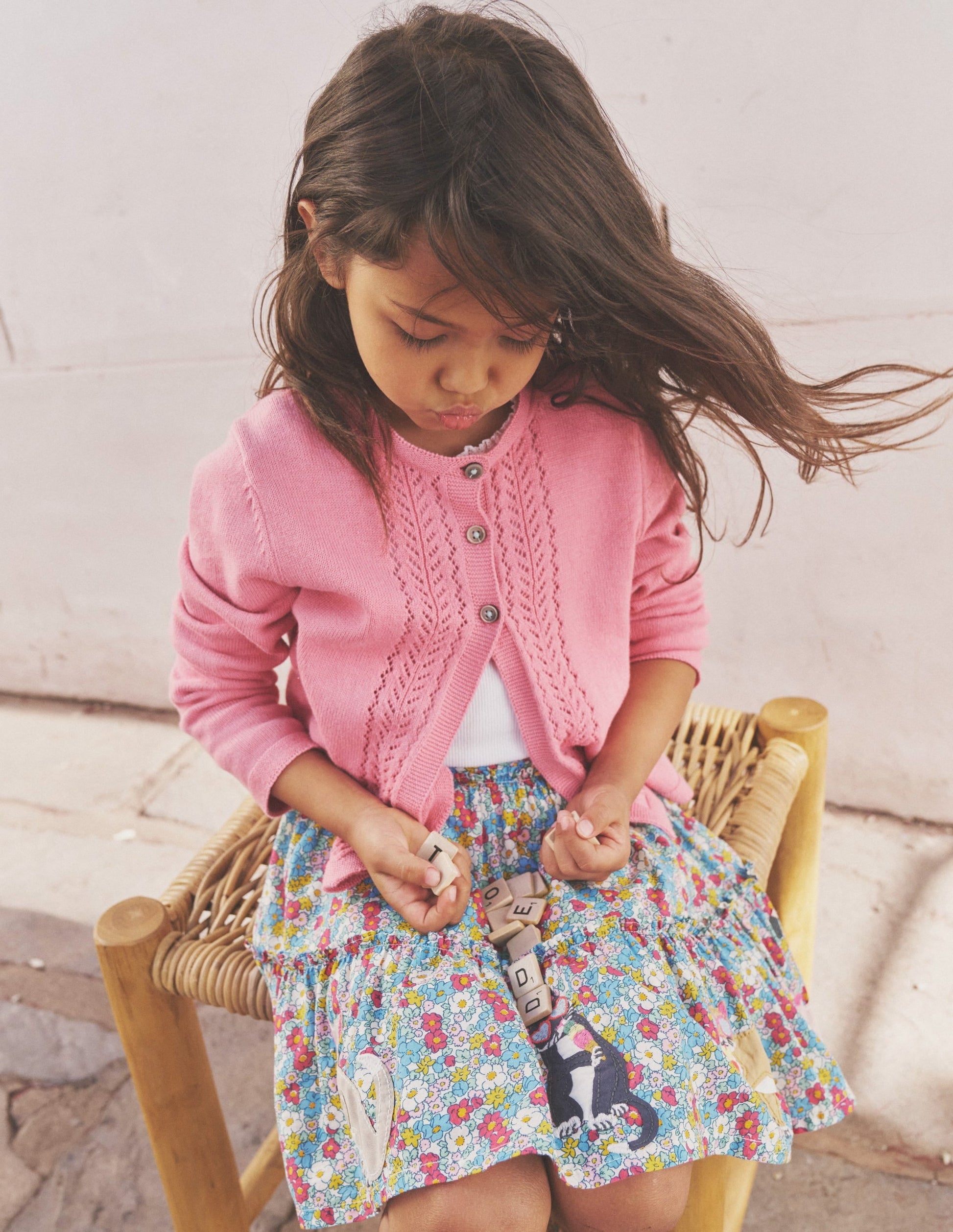 Appliqué Skirt-Festival Pink Nautical Cats-4