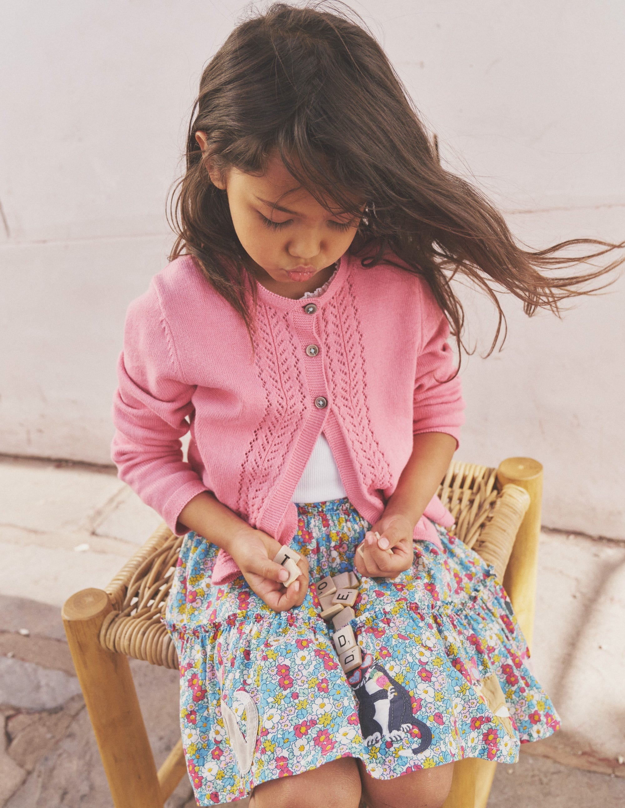 Appliqué Skirt-Festival Pink Nautical Cats - Image 4