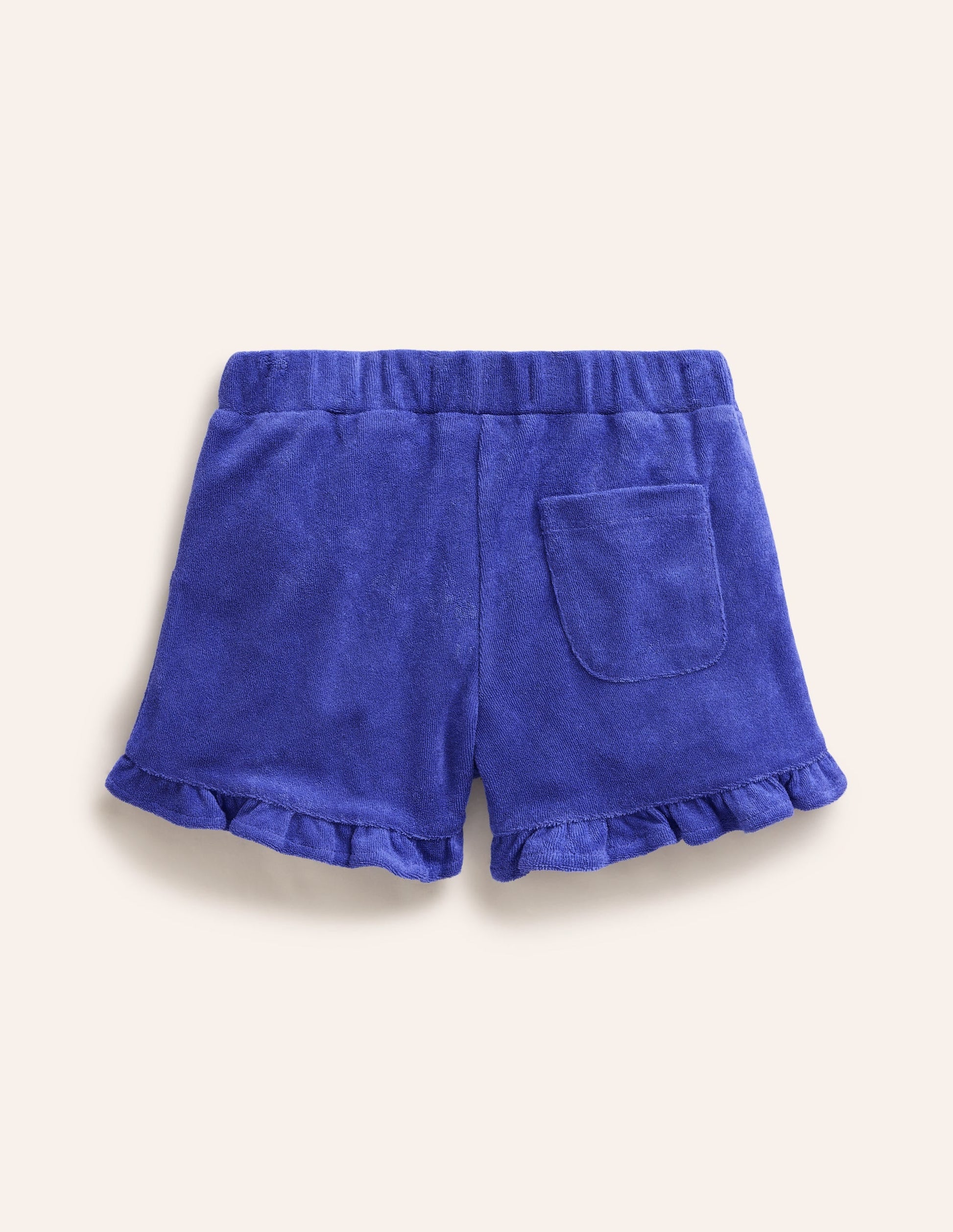 Frill Hem Towelling Shorts-Wisteria Blue-2