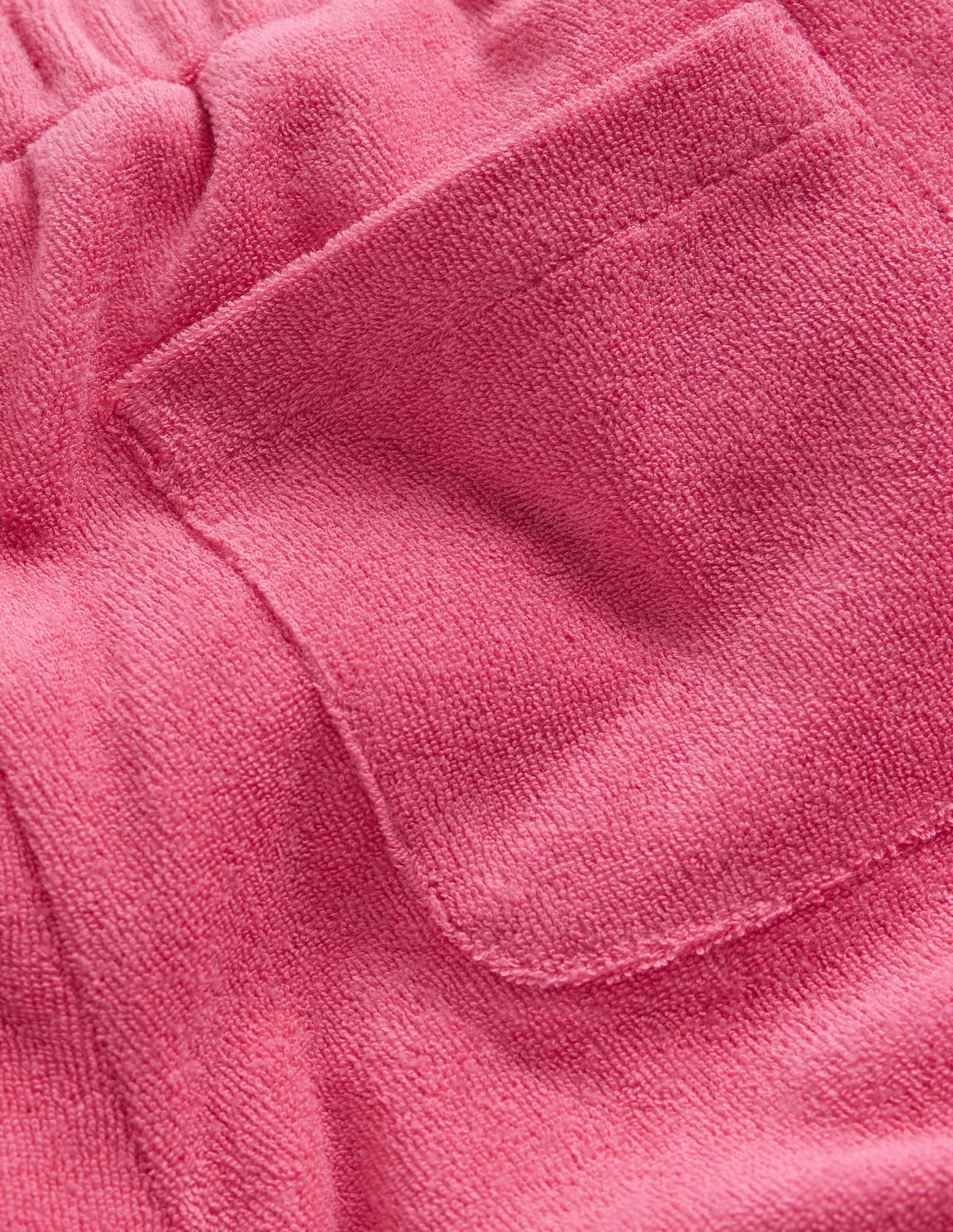 Frill Hem Towelling Shorts-Rose Pink-3