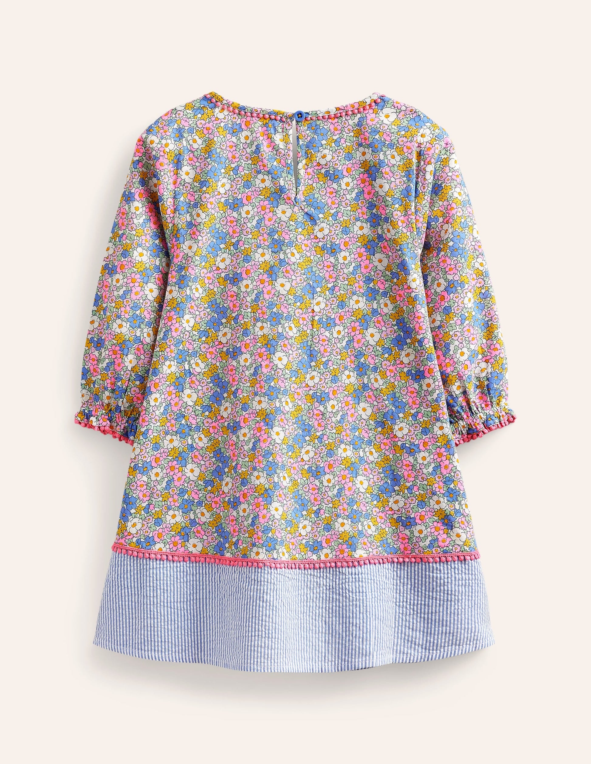 Long-sleeve Printed Kaftan-Festival Pink Nautical Floral-2