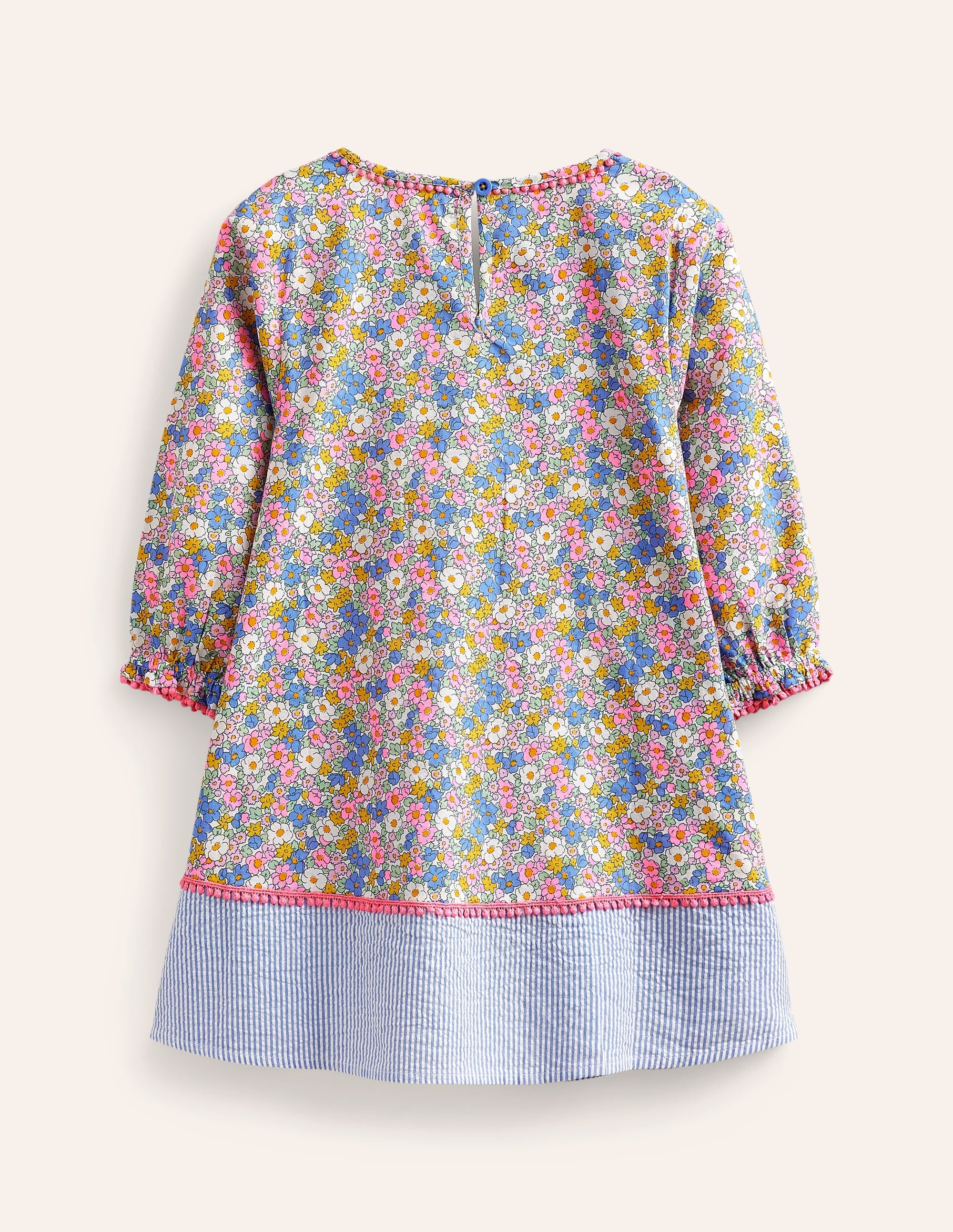 Long-sleeve Printed Kaftan-Festival Pink Nautical Floral - Image 2