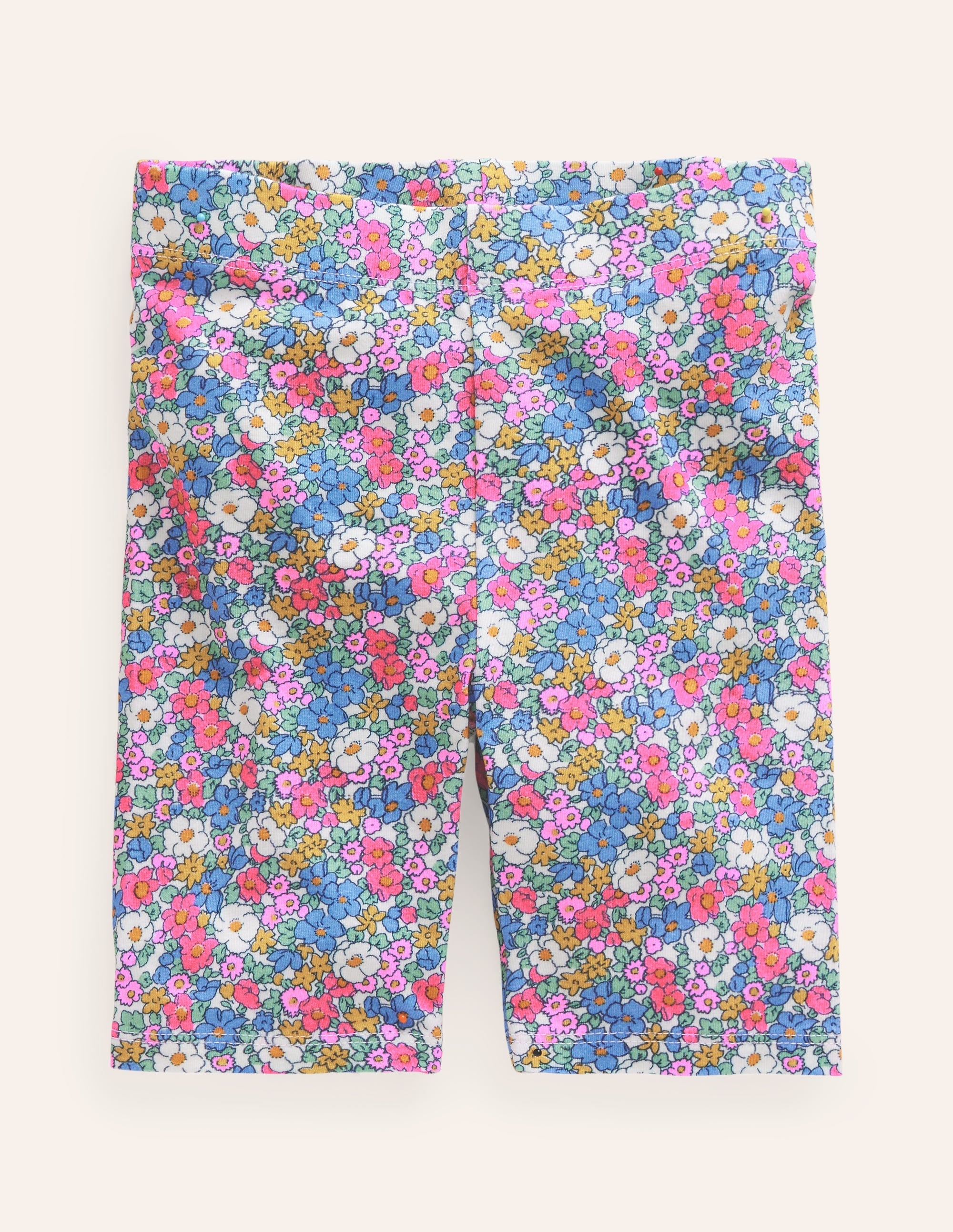 Cycling Shorts-Festival Pink Nautical Floral - Image 1