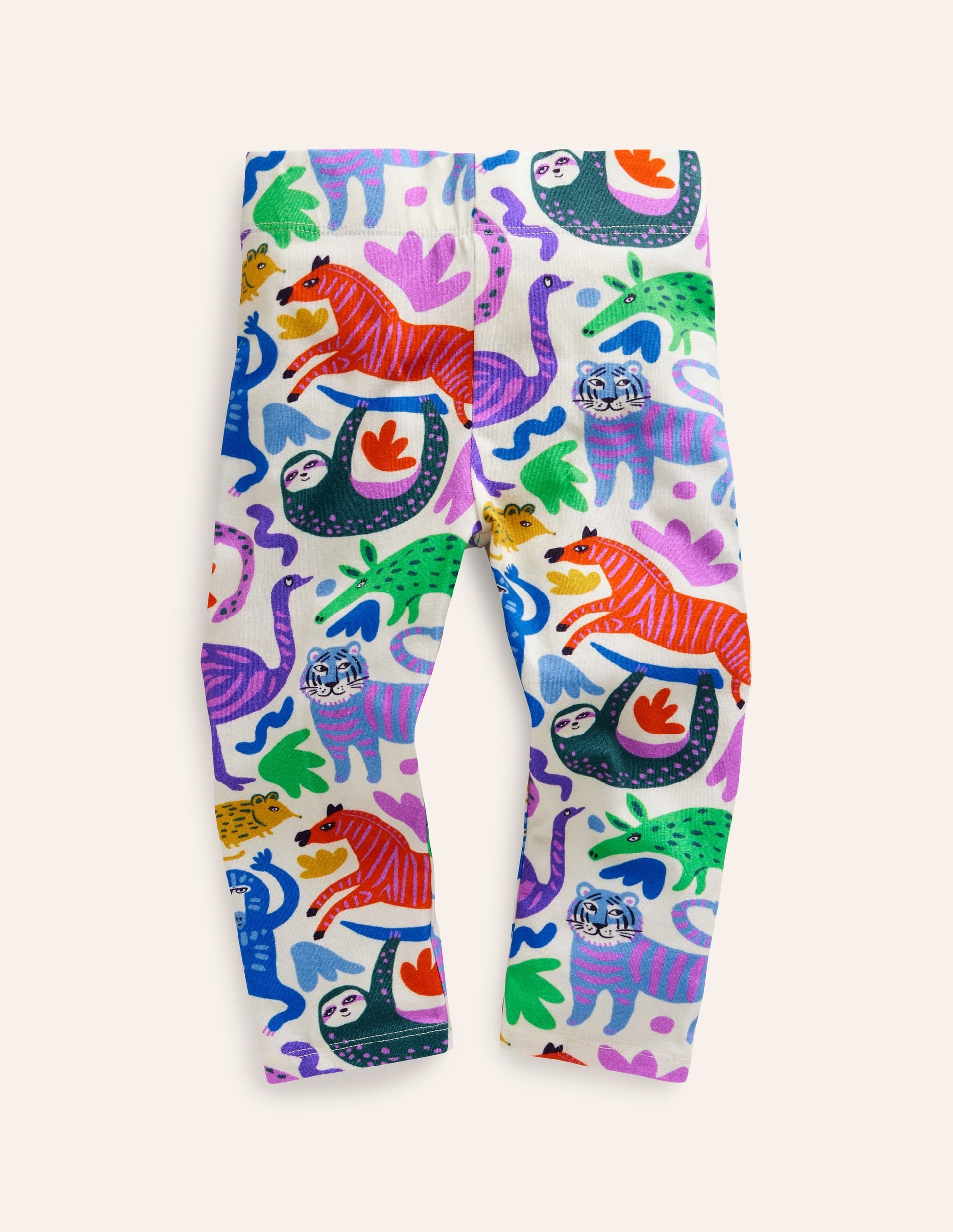 Fun Cropped Leggings-Multi Safari Friends-1