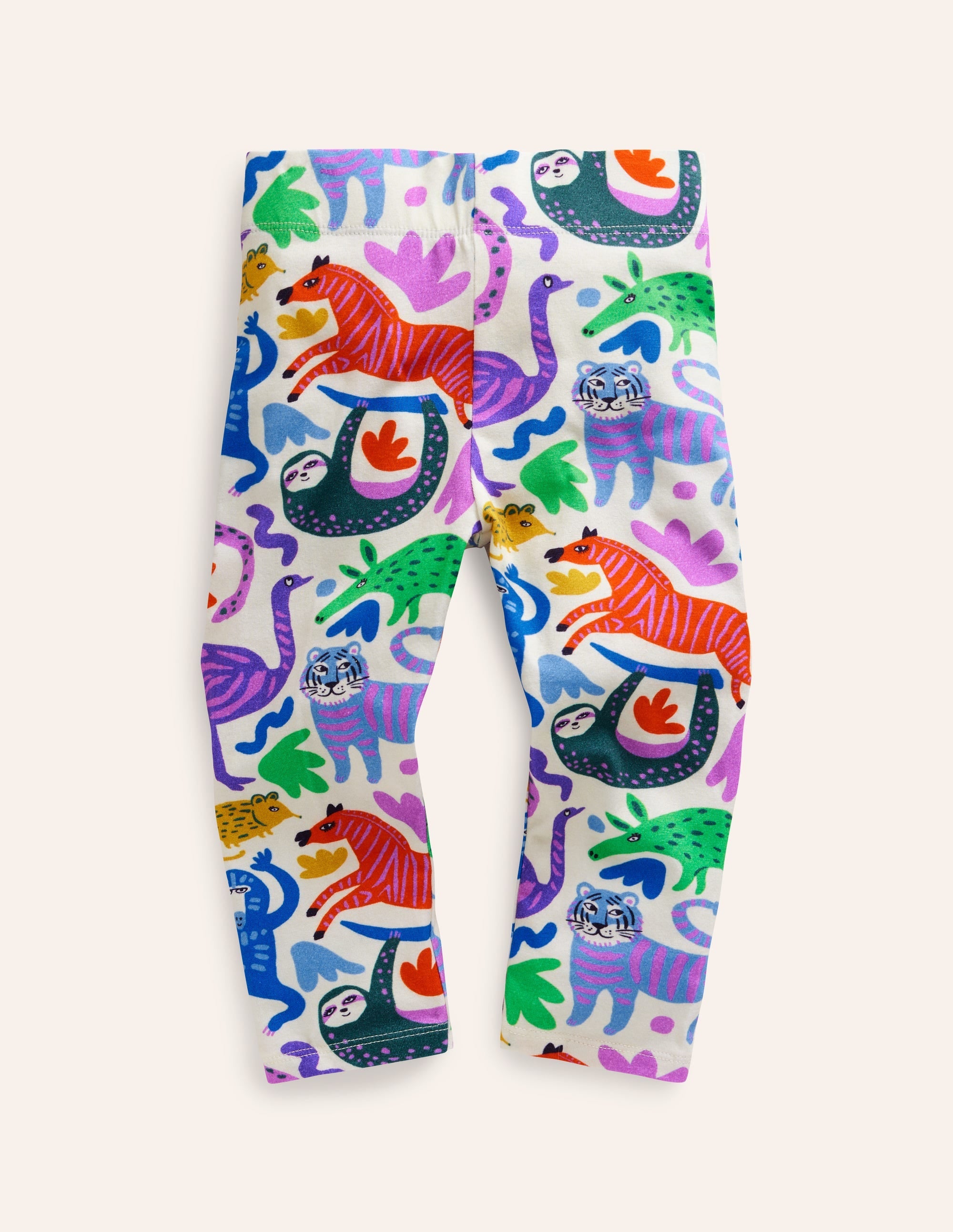 Fun Cropped Leggings-Multi Safari Friends - Image 1