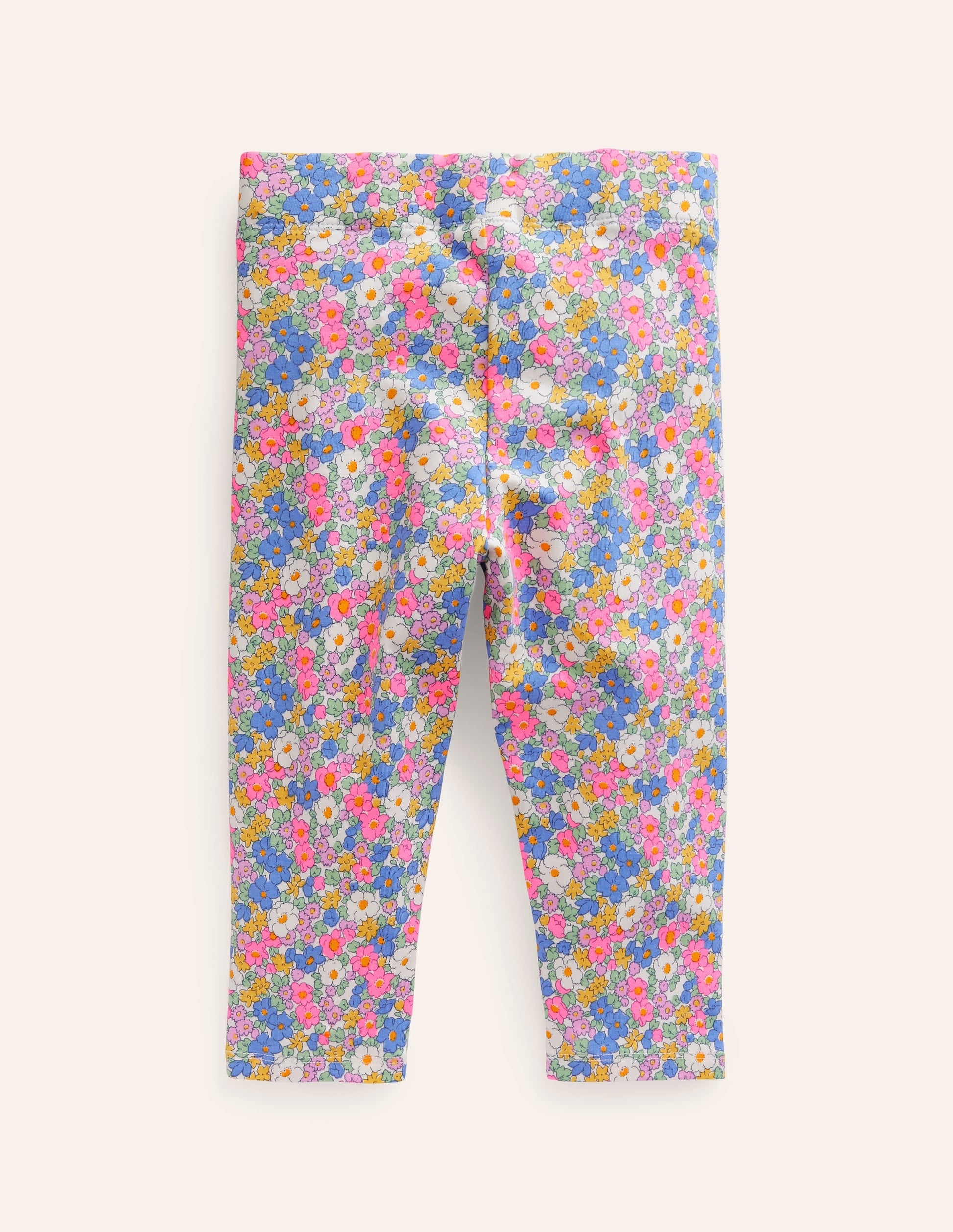 Fun Cropped Leggings-Festival Pink Nautical Floral-2
