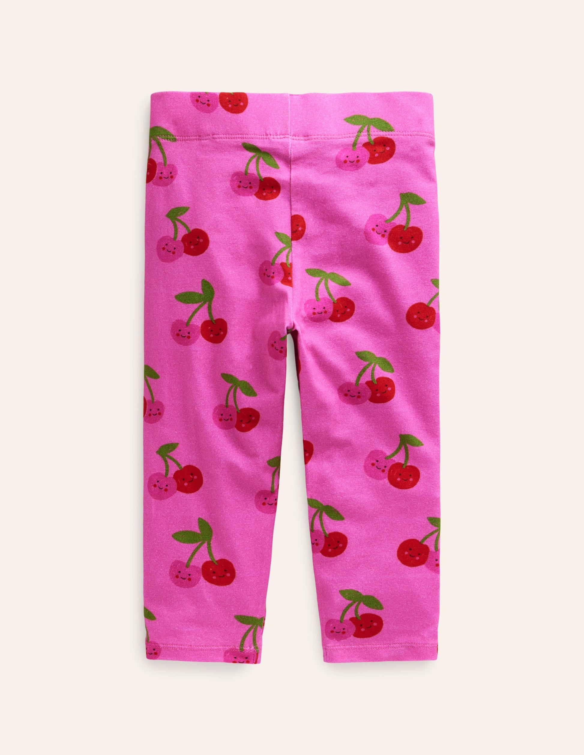 Fun Cropped Leggings-Pink Cherries-2