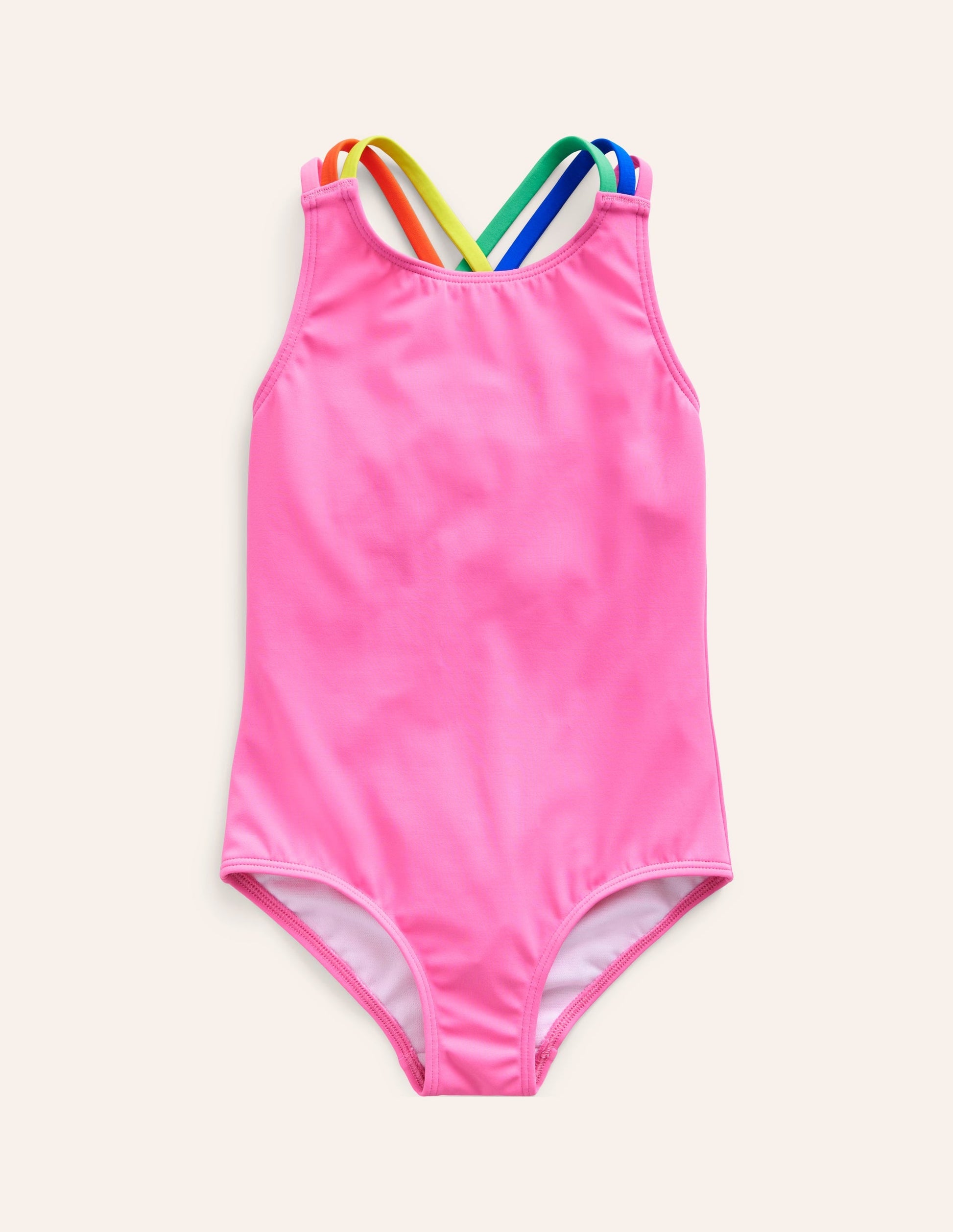 Rainbow Cross-Back Swimsuit-Strawberry Milkshake-1