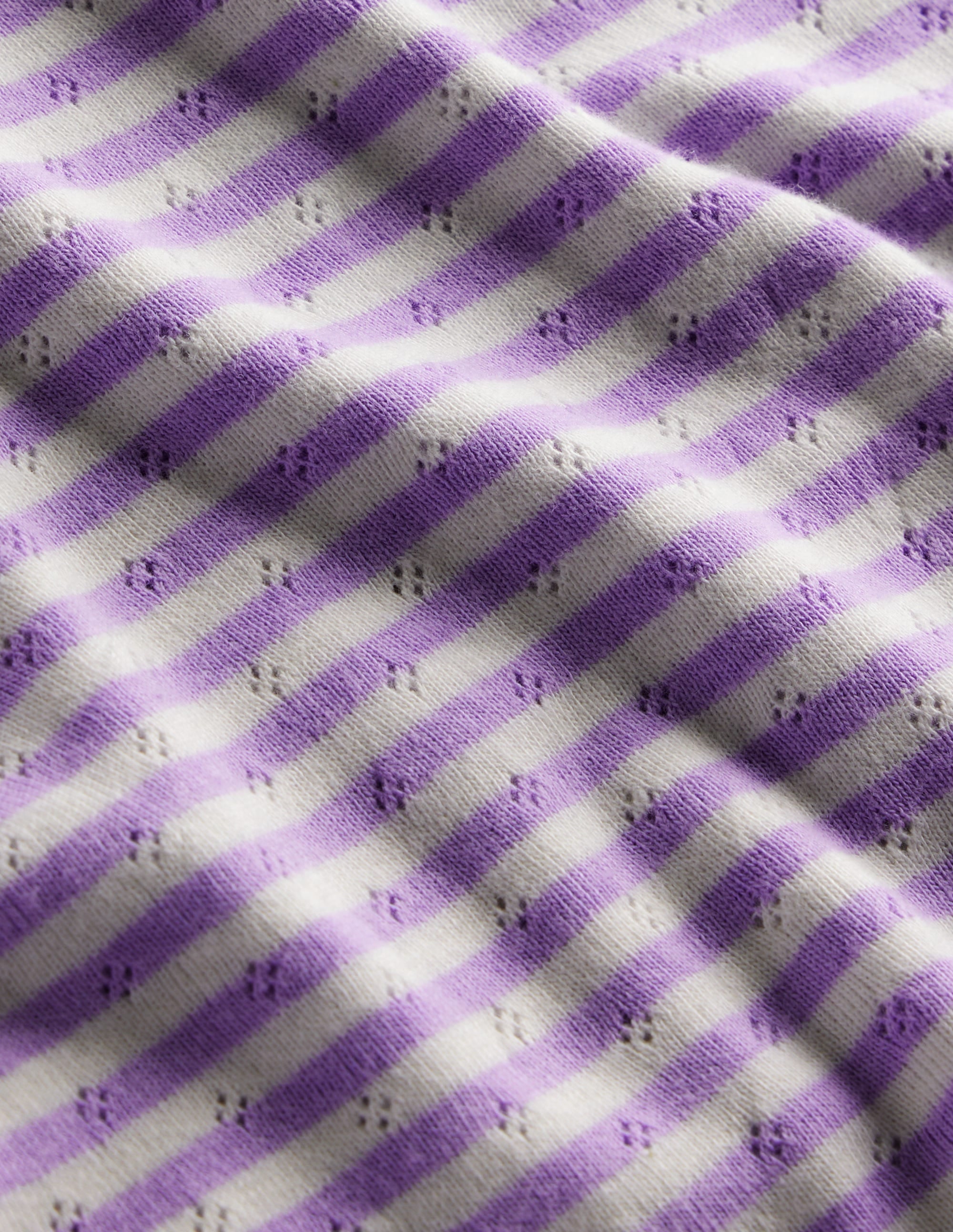 Pointelle Vest Top-Ivory/Misty Lavender Stripe - Image 3