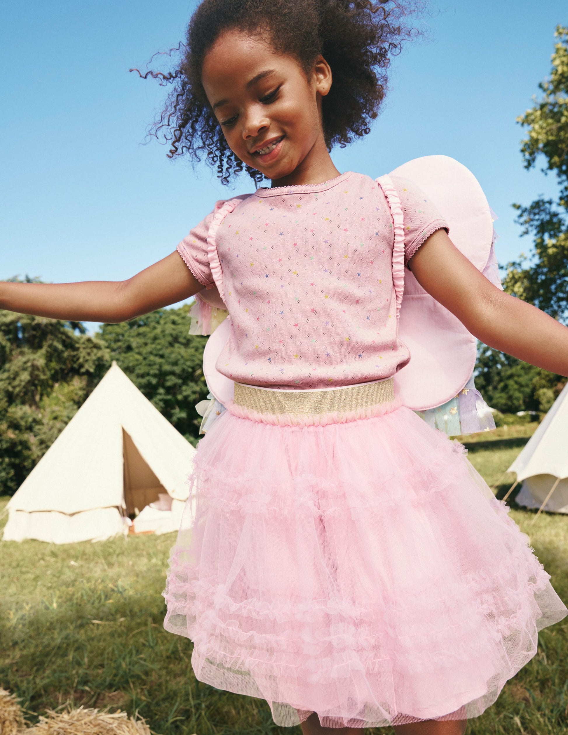 Short-sleeved Pointelle Top-French Pink Star Spot-4
