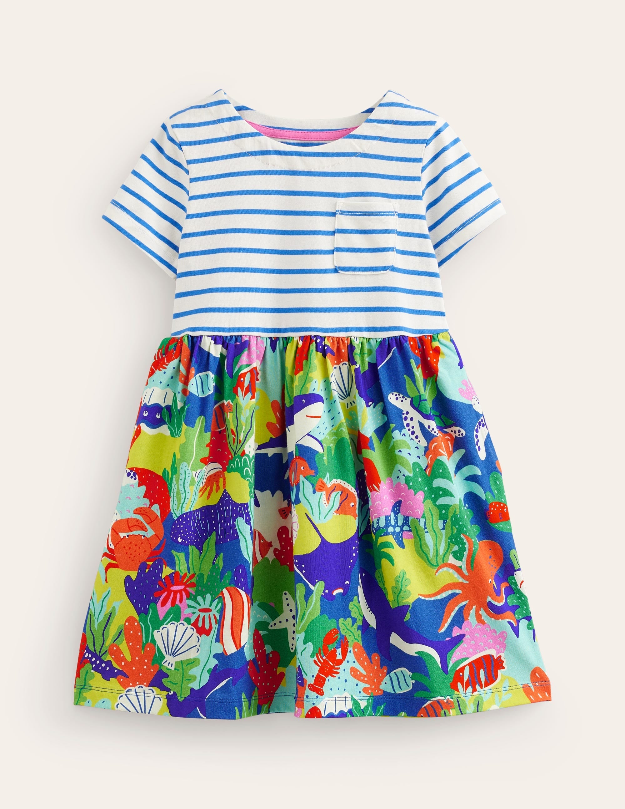 Hotchpotch Jersey dress-Sapphire Blue Underwater - Image 1