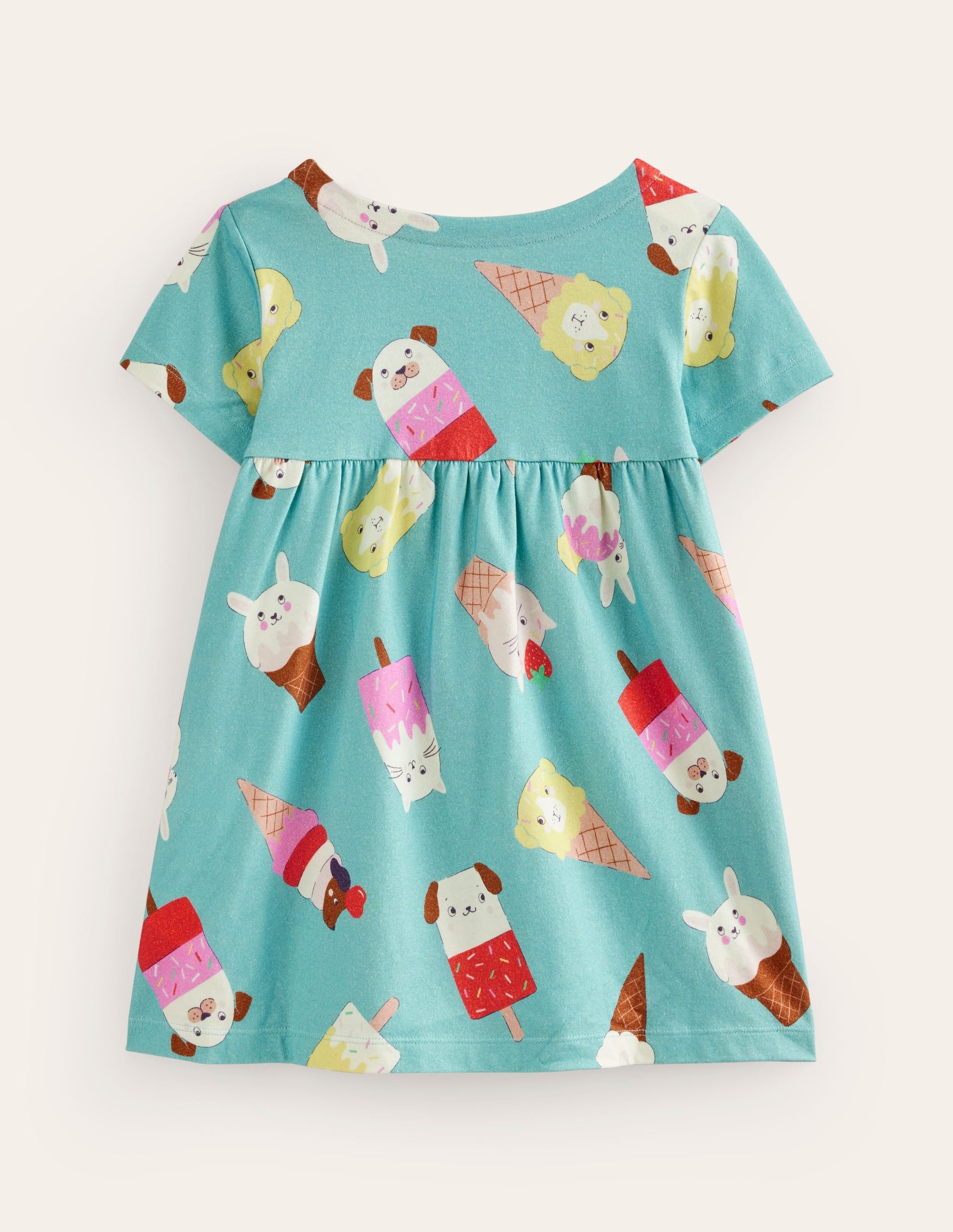 Short Sleeve Printed Tunic-Aqua Sea Ice Creams-2