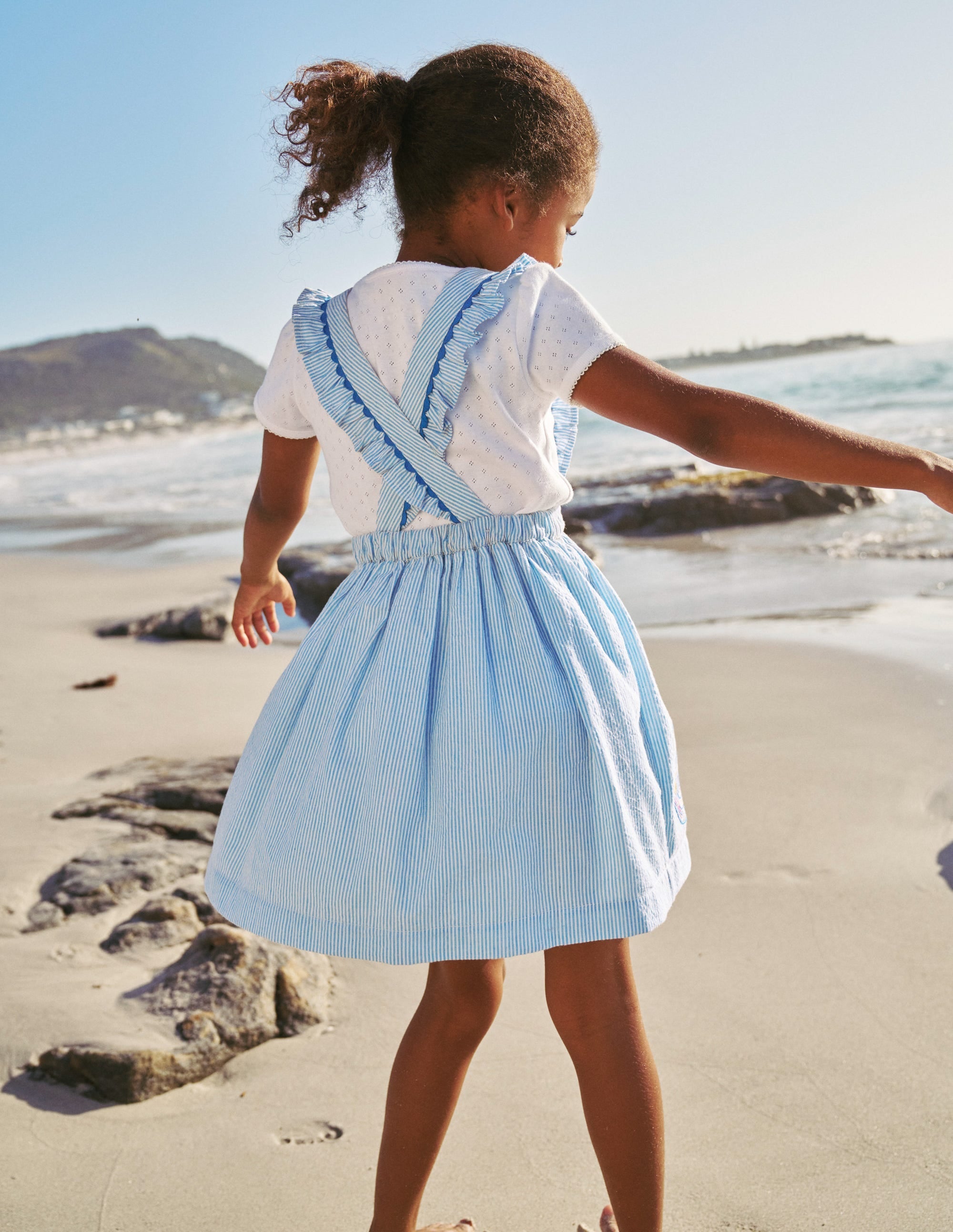 Charming Pinafore Dress-Surf Blue/ Ivory Shells - Image 5