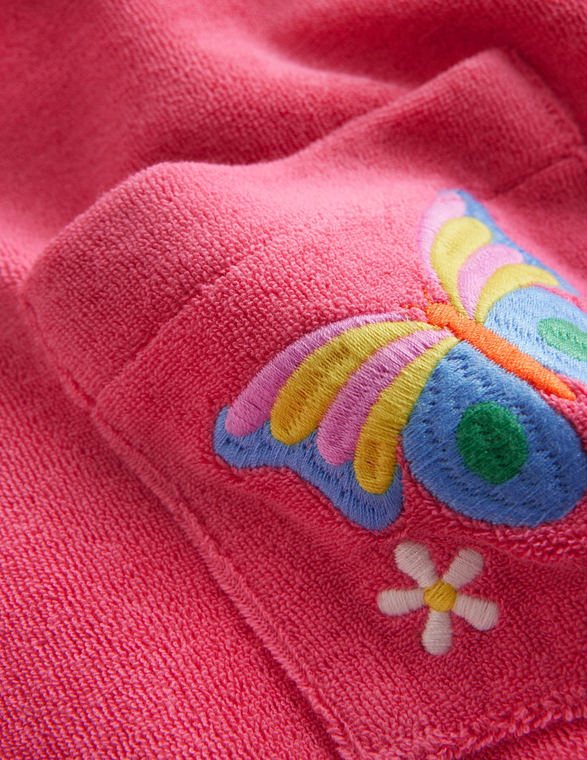 Zip-Through Towelling Hoodie-Rose Pink-3