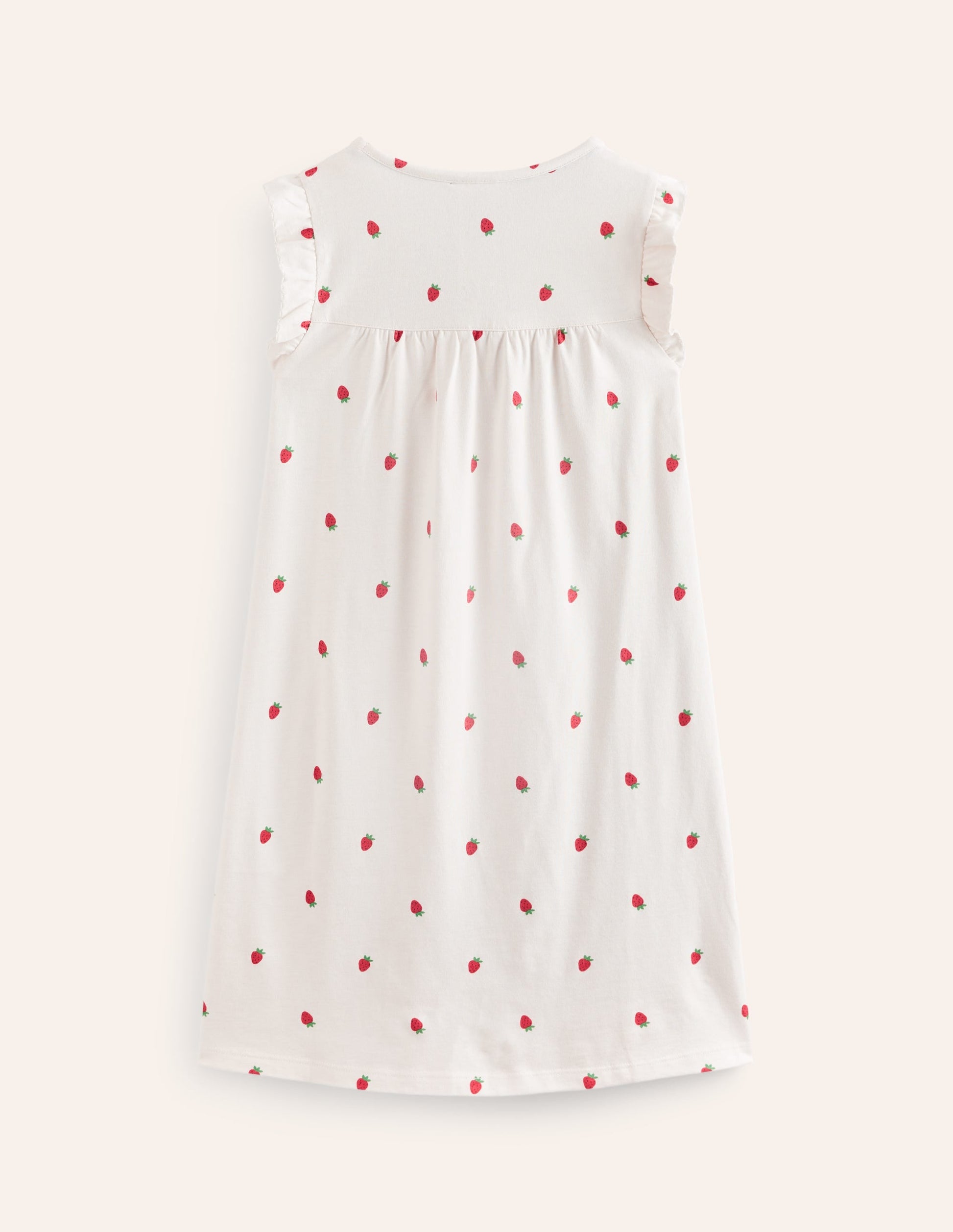 Short-Sleeve Nightie-Ivory Strawberry-2