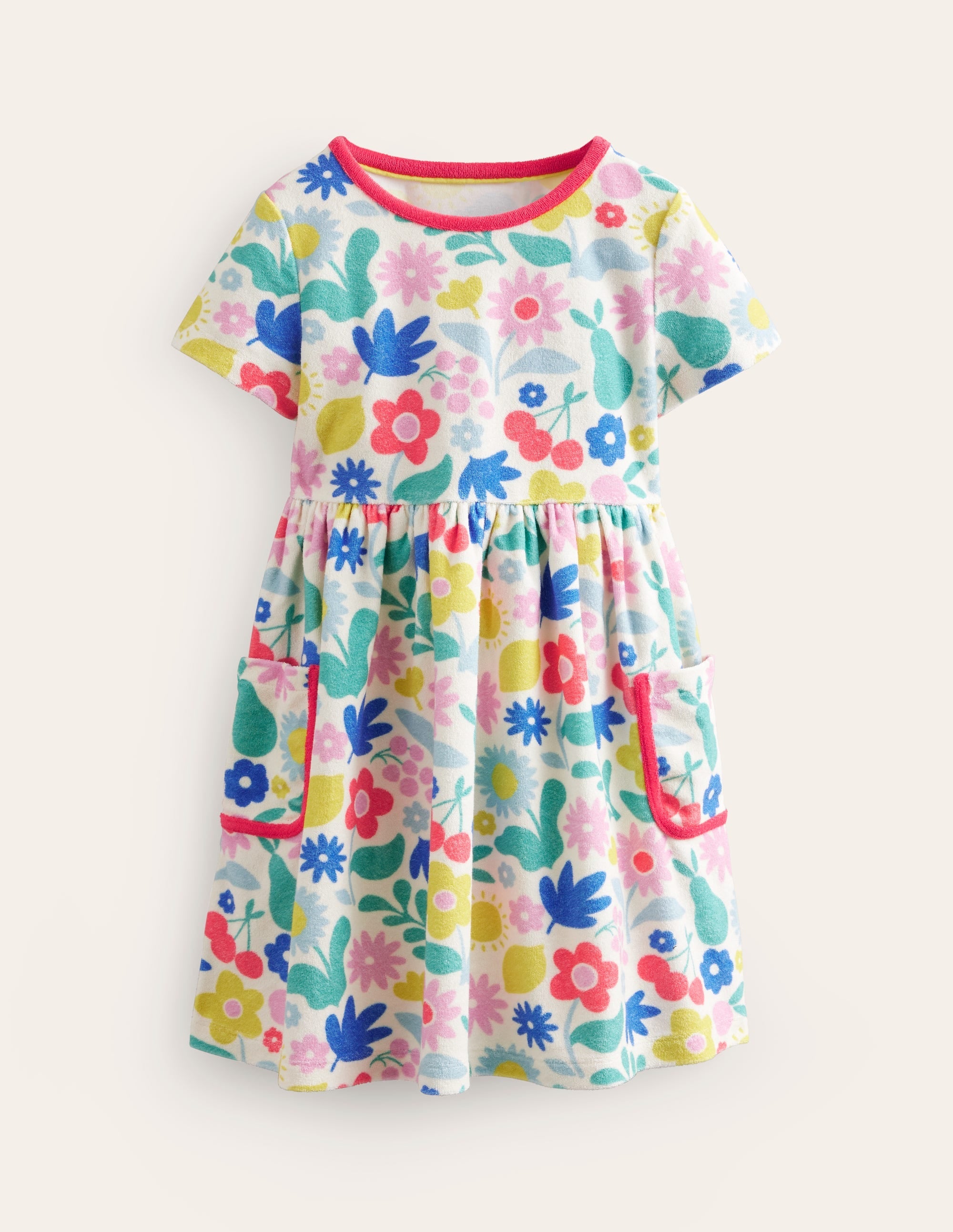 Fun Towelling Dress-Multi Holiday Stencil - Image 1