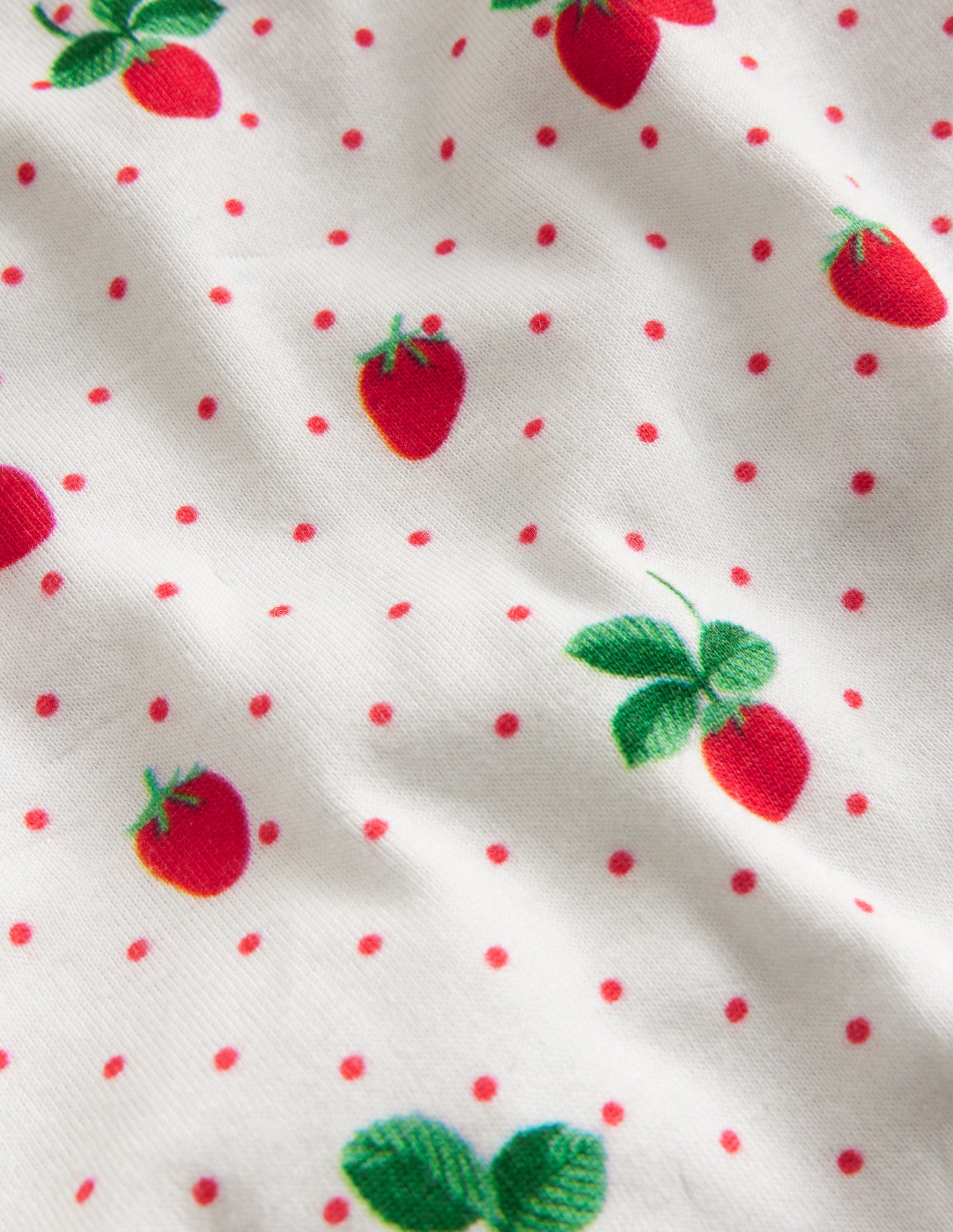 Snug Short John Pyjamas-Ivory Strawberry-3
