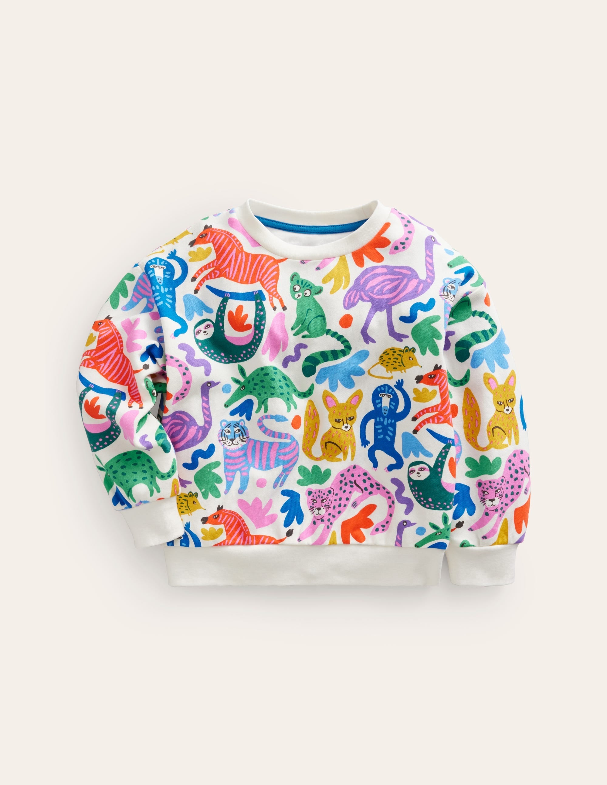 Printed Relaxed Sweatshirt-Multi Safari Friends - Image 1