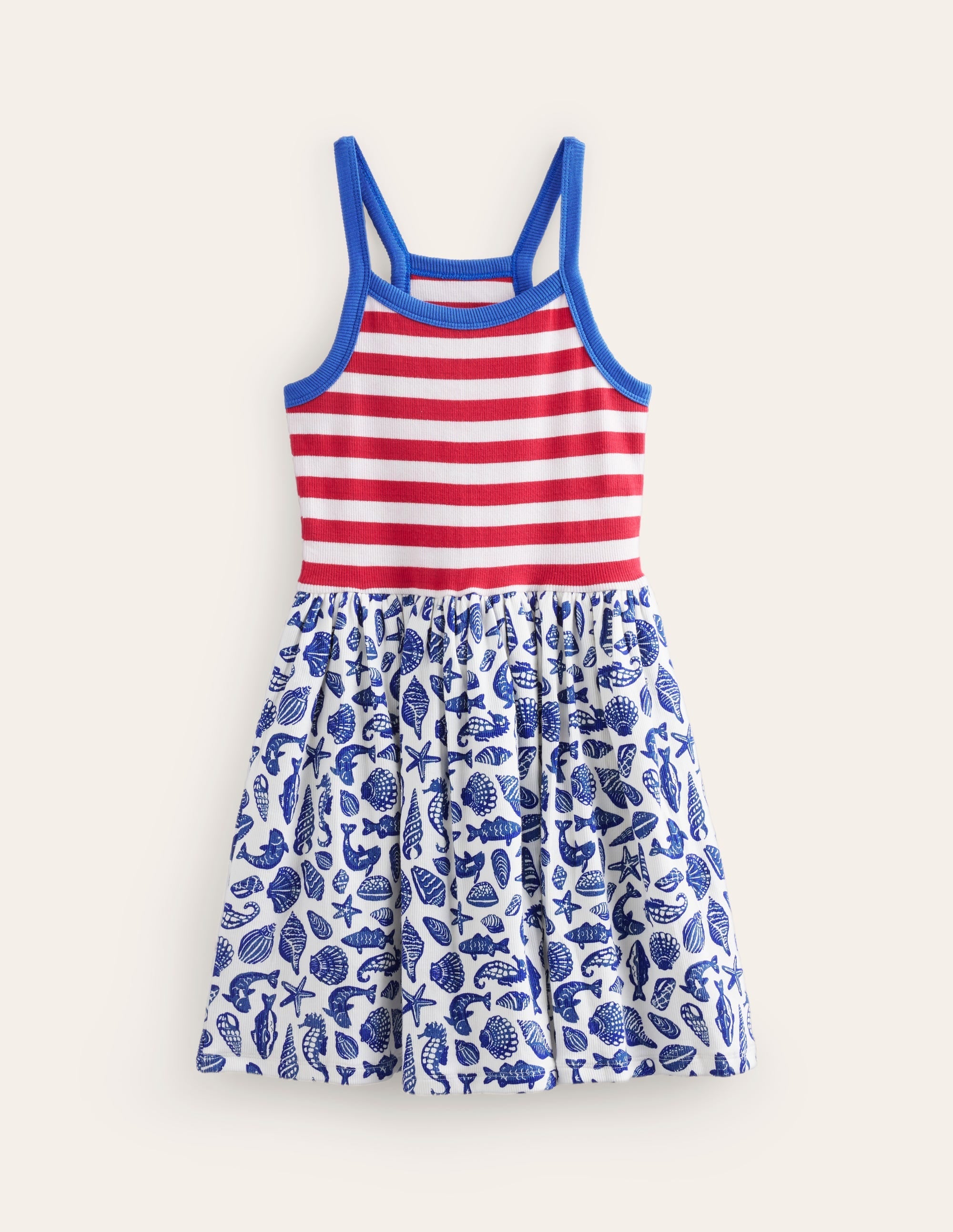 Strappy Hotchpotch Dress-Sapphire Blue Seashore - Image 1