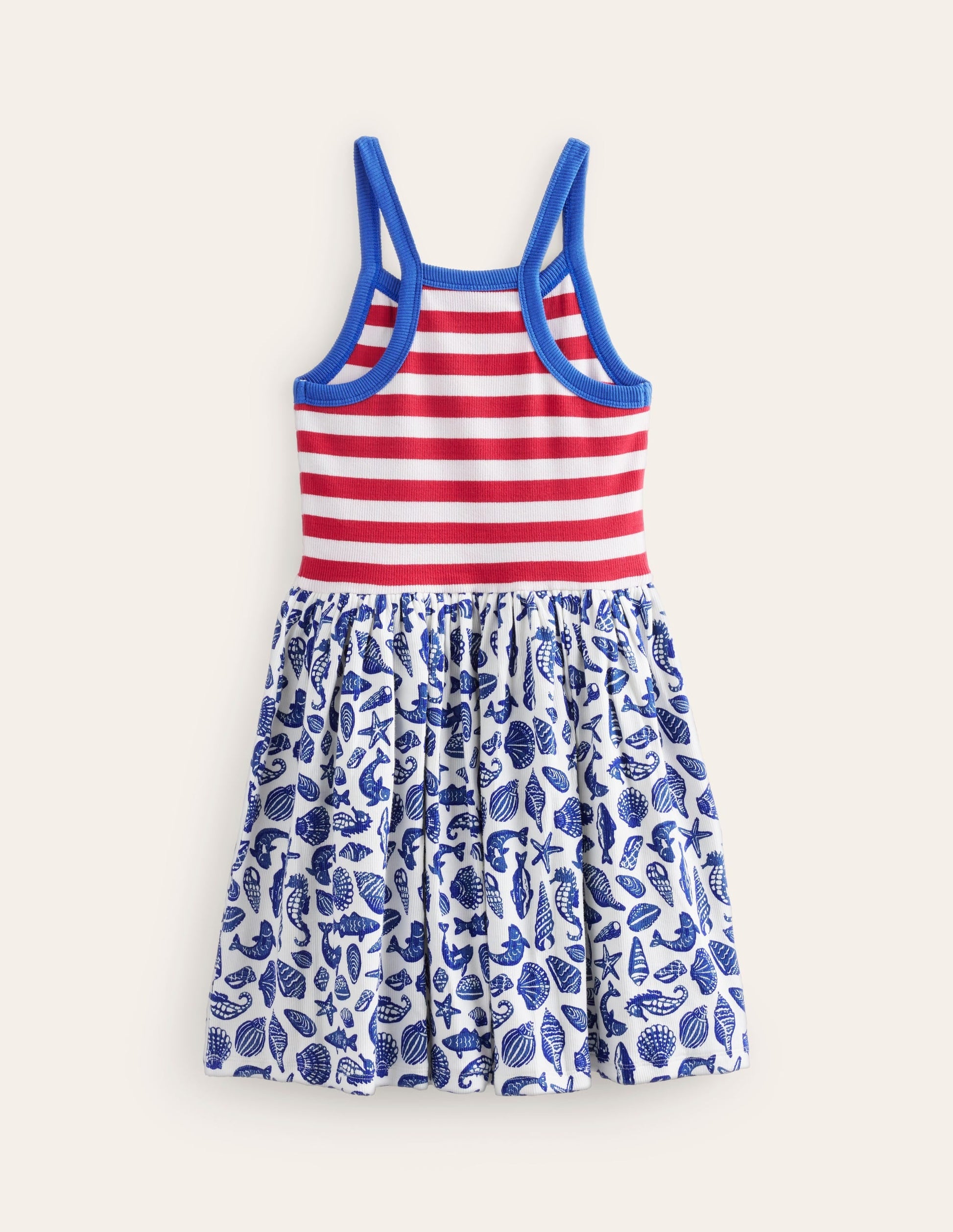 Strappy Hotchpotch Dress-Sapphire Blue Seashore-2
