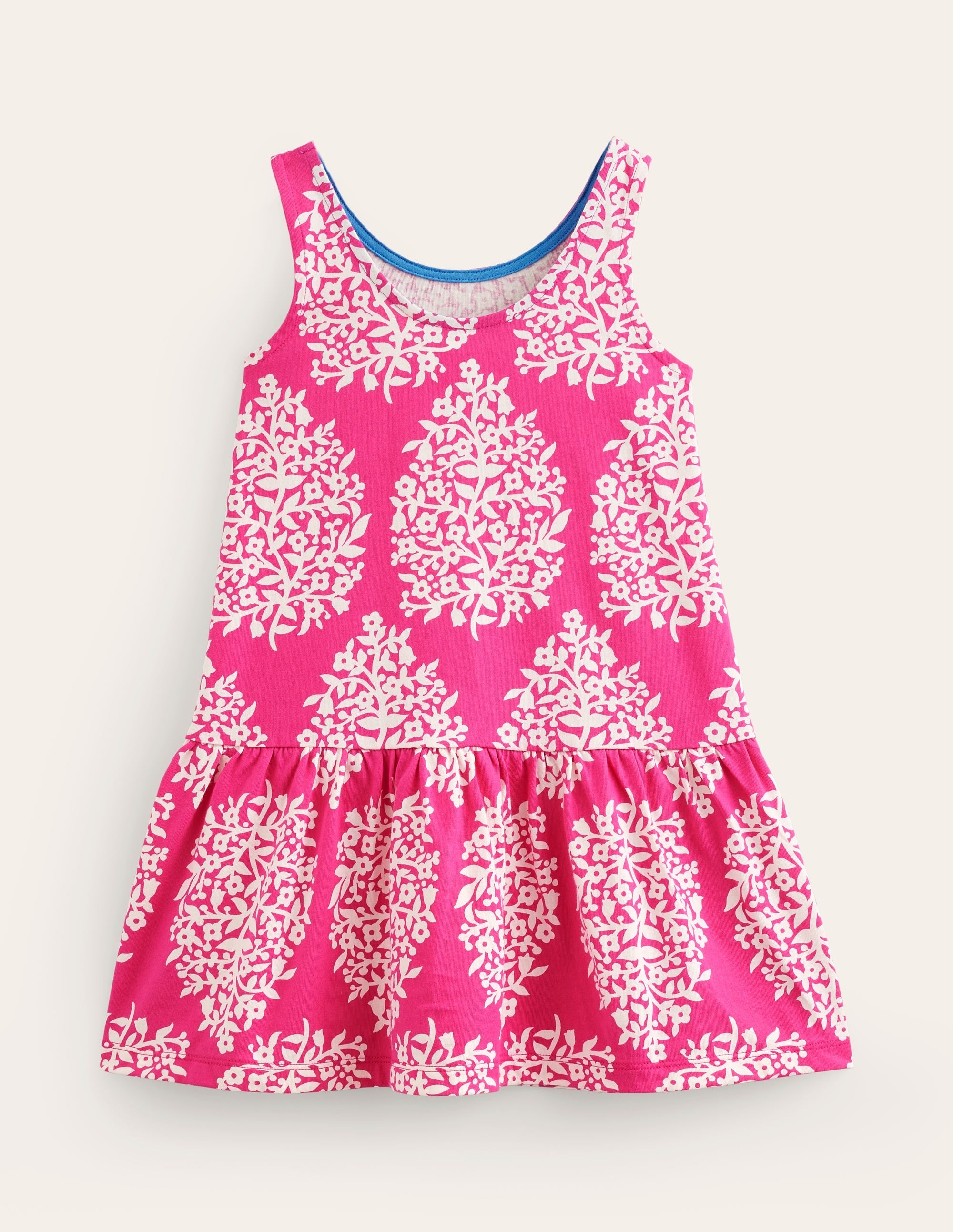 Strappy Drop Waist Dress-Pink Woodblock - Image 2