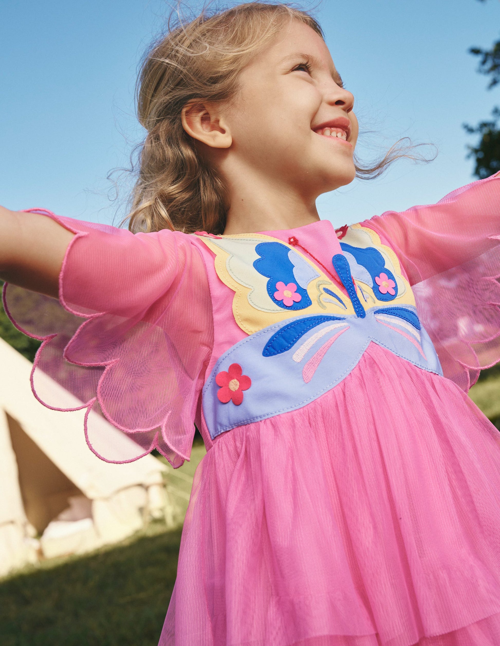 Butterfly Bodice Tulle Dress-Formica Pink Butterfly-5