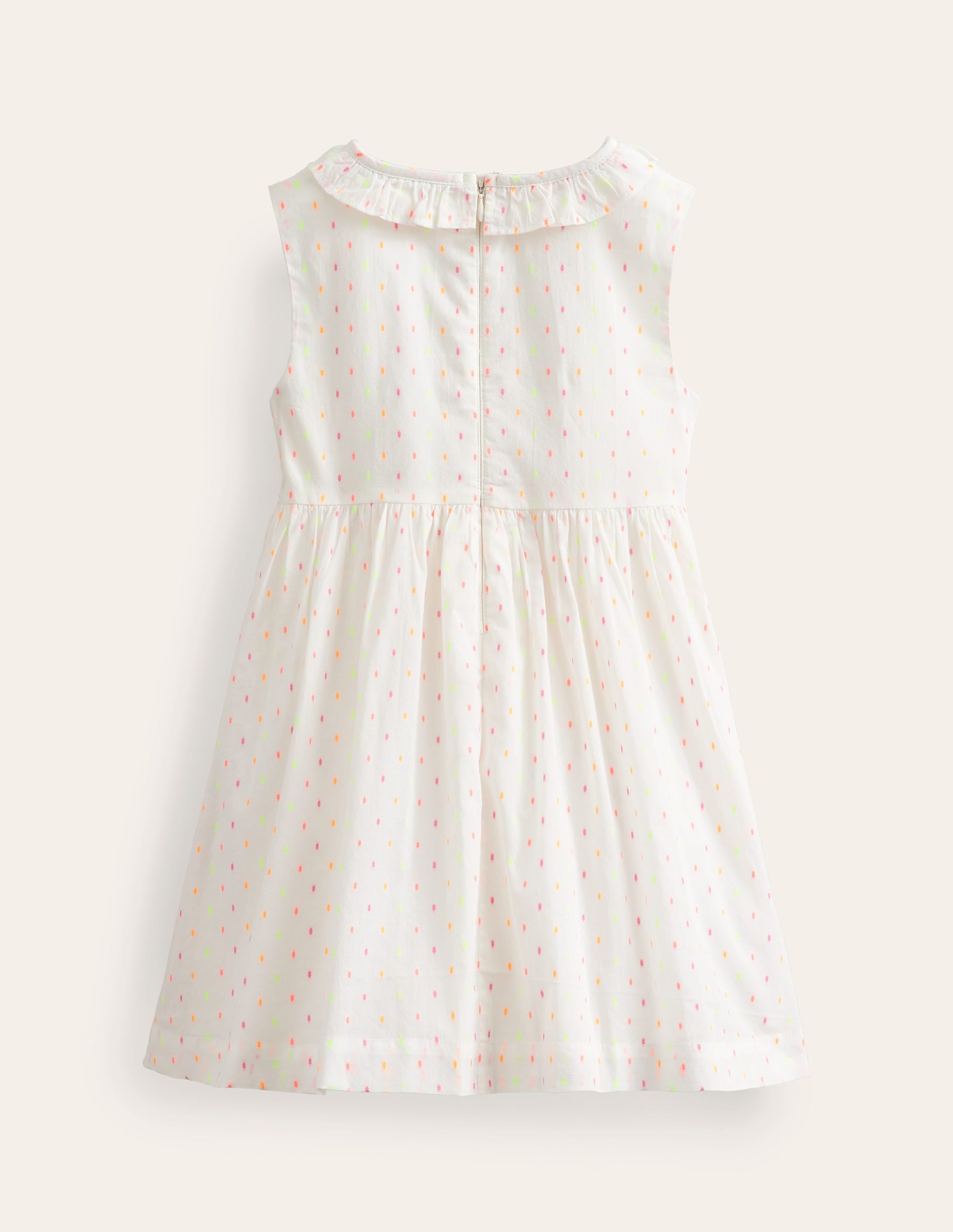 Smocked Bodice Dress-Ivory Dobby - Image 2