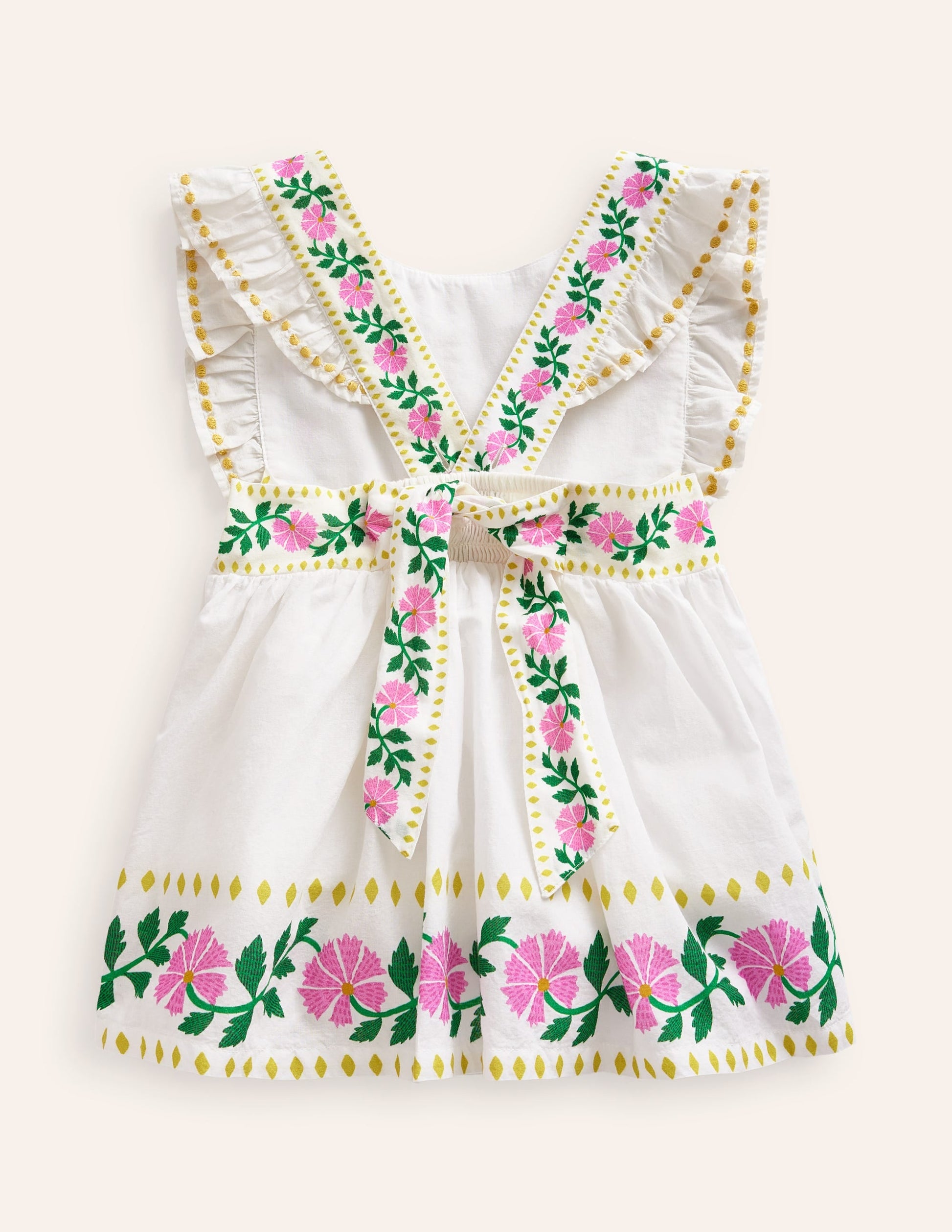 Bow Back Top-Vanilla White Floral-1