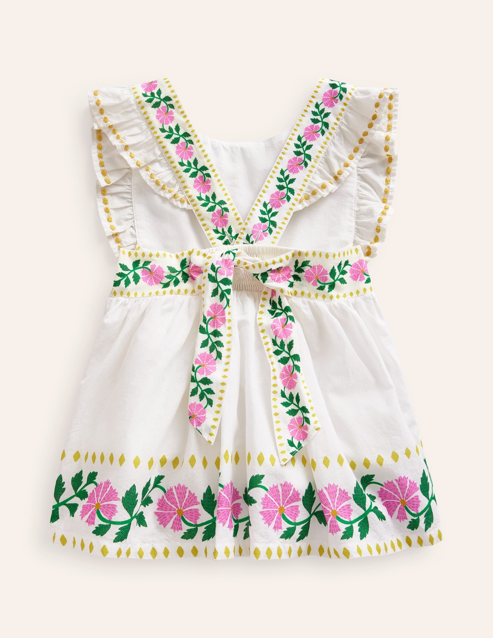 Bow Back Top-Vanilla White Floral - Image 1