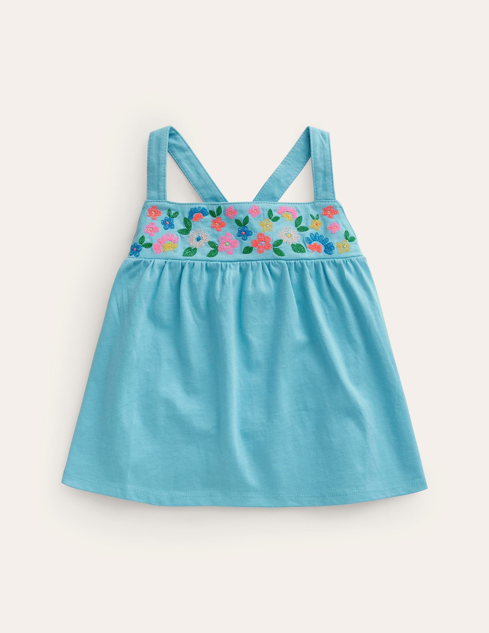 Embroidered Jersey Vest-Corsica Blue-1