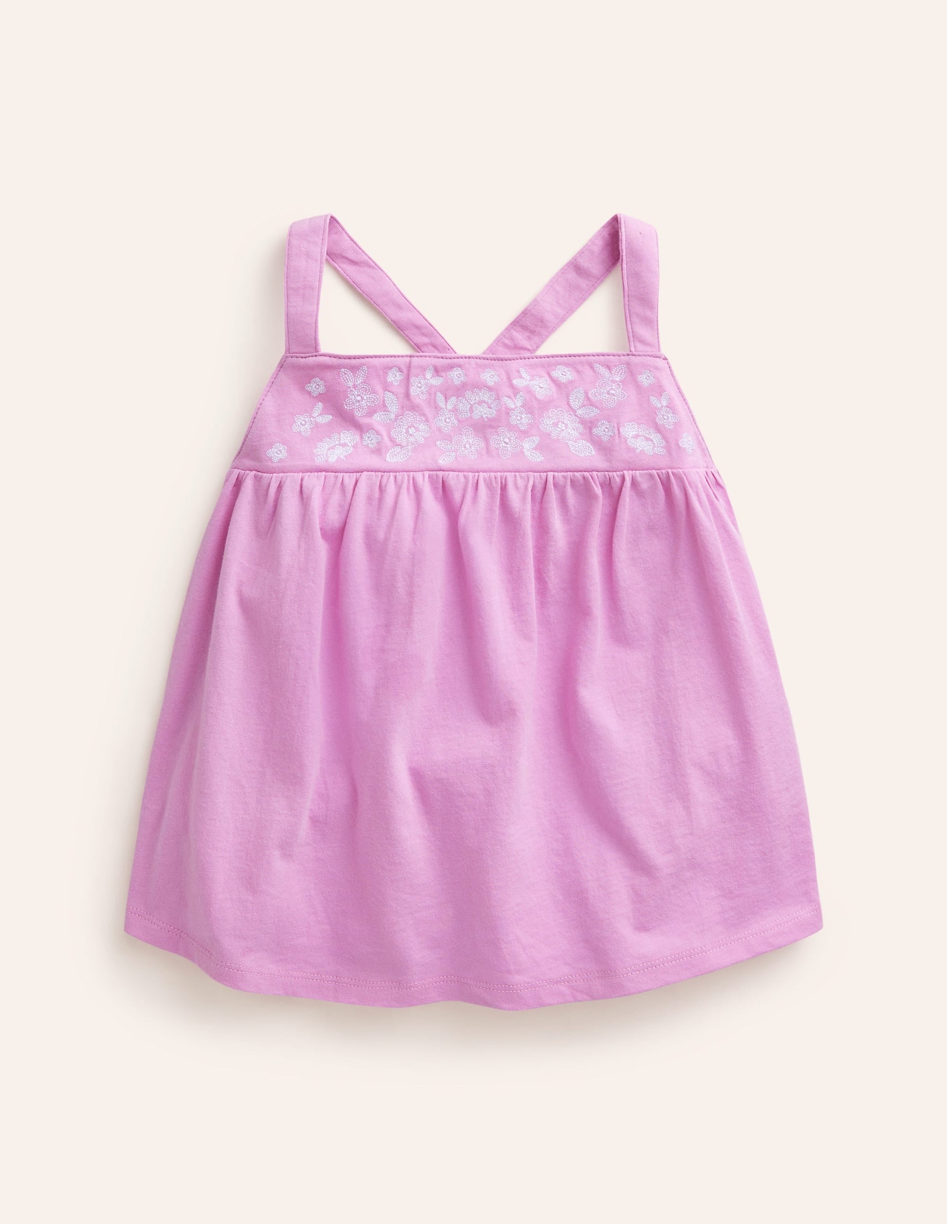 Embroidered Jersey Vest-Cosmos Pink-1