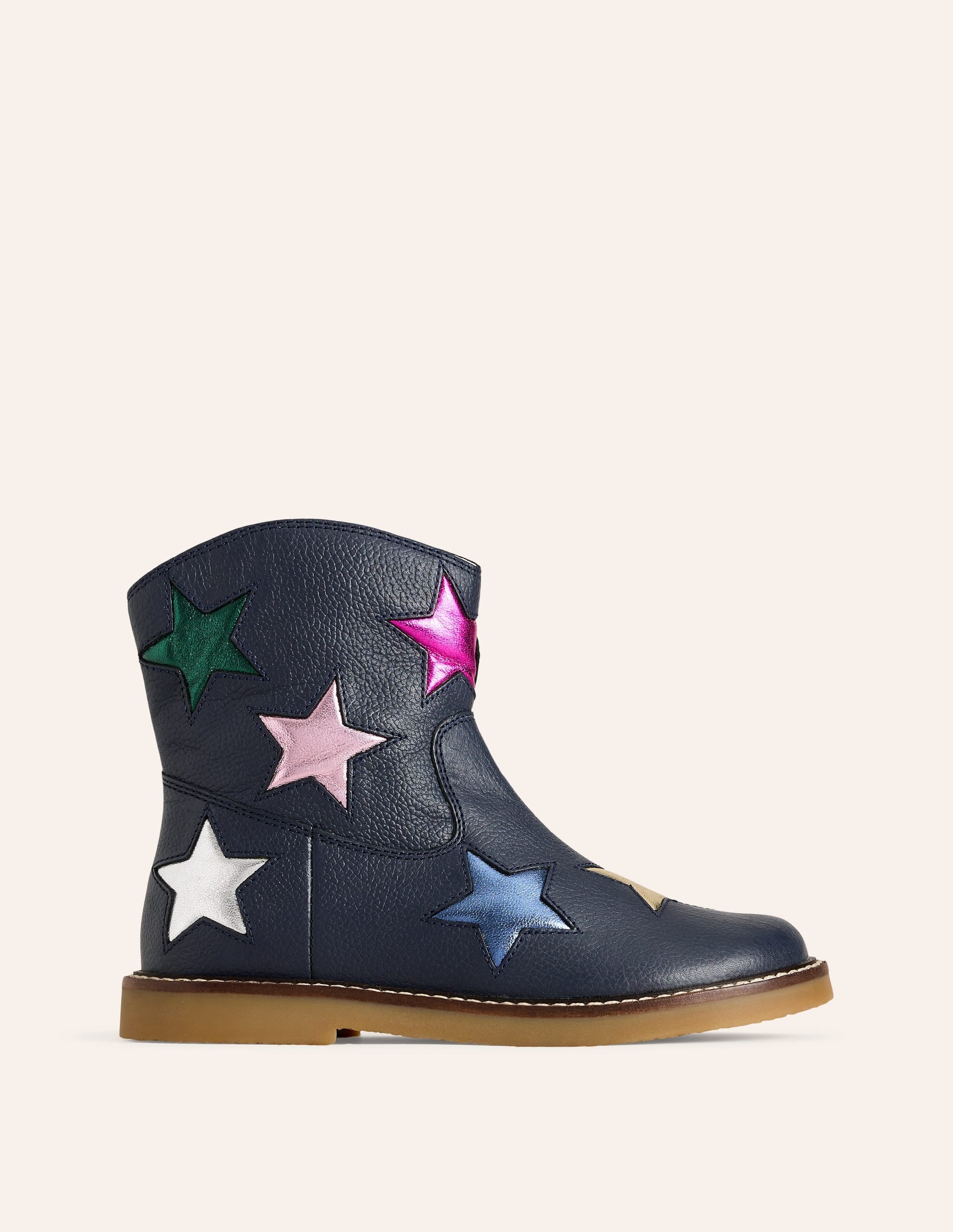 Ankle Boots-French Navy Stars-1