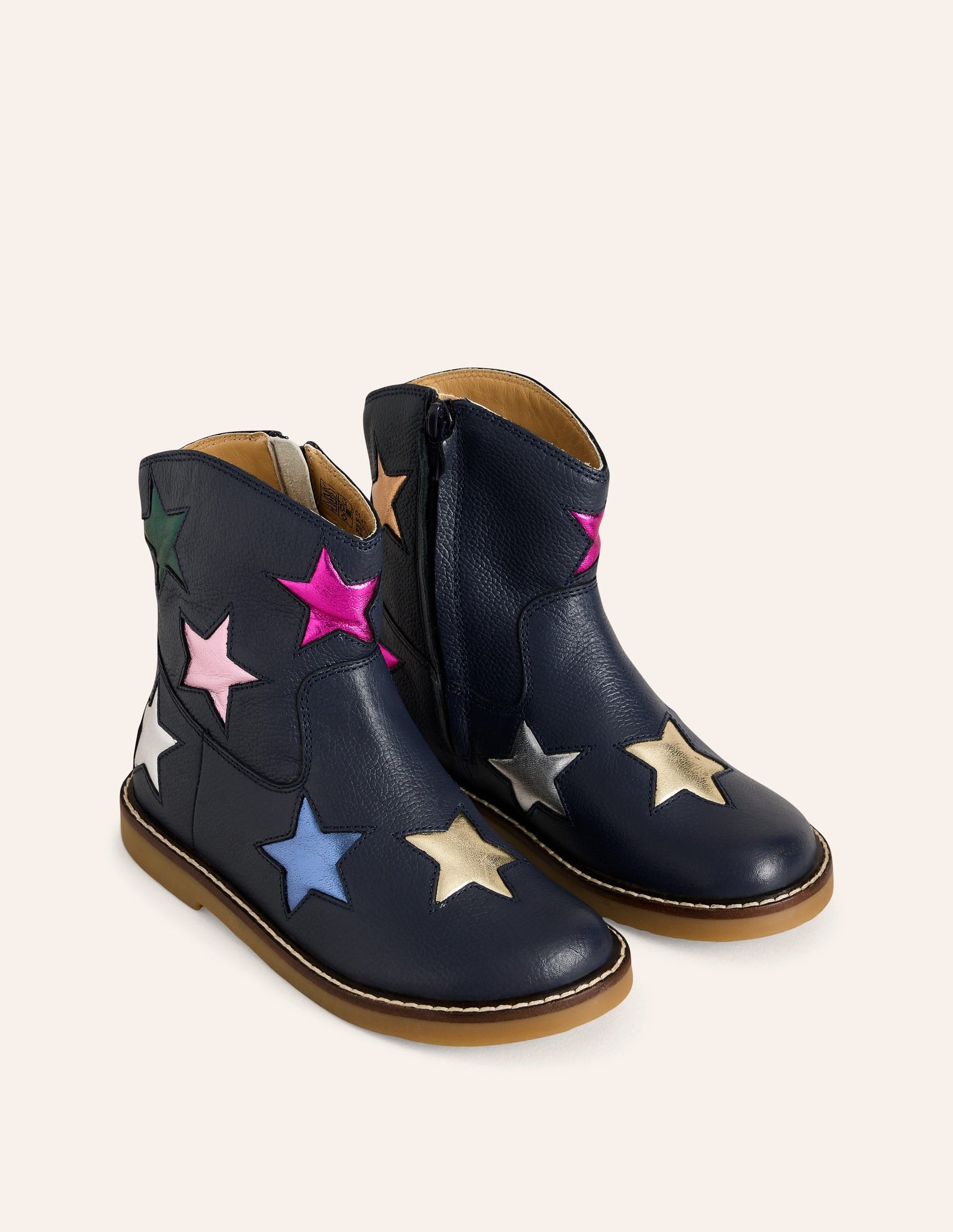 Ankle Boots-French Navy Stars-2