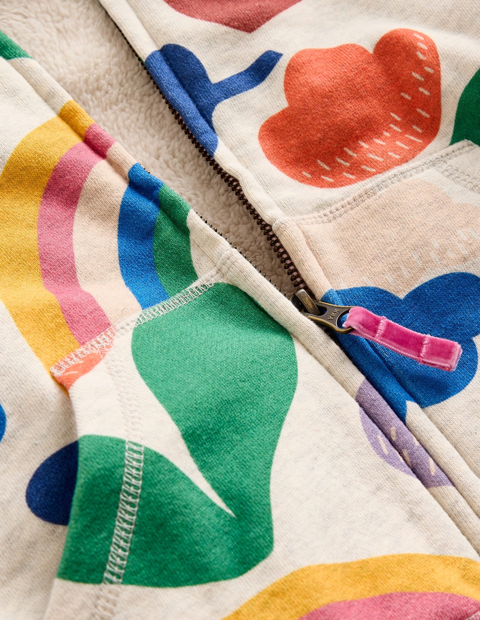 Shaggy-lined Hoodie-Oatmeal Marl Rainbow Collage-3