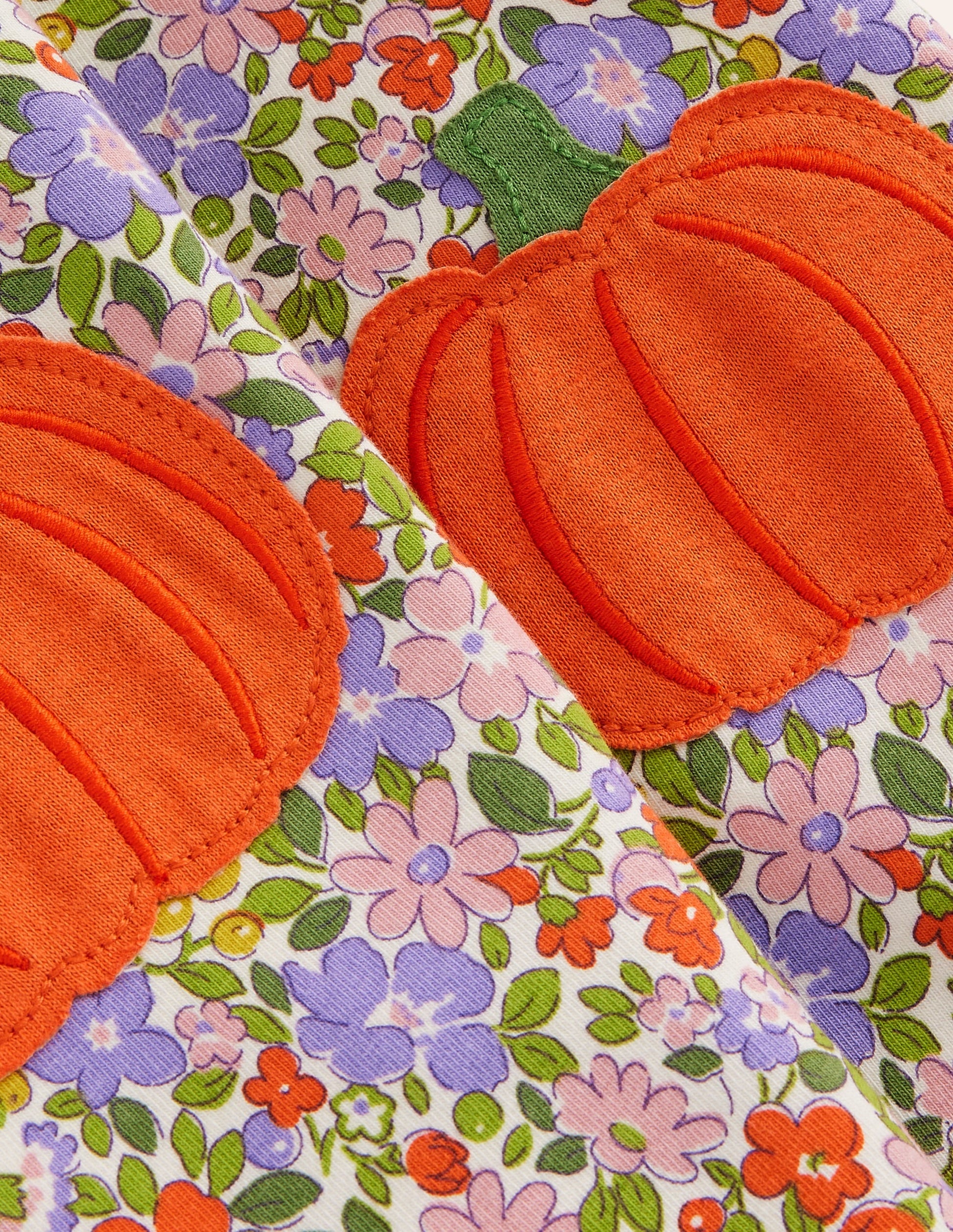 Appliqué Leggings-Aster Purple Floral Pumpkin-3