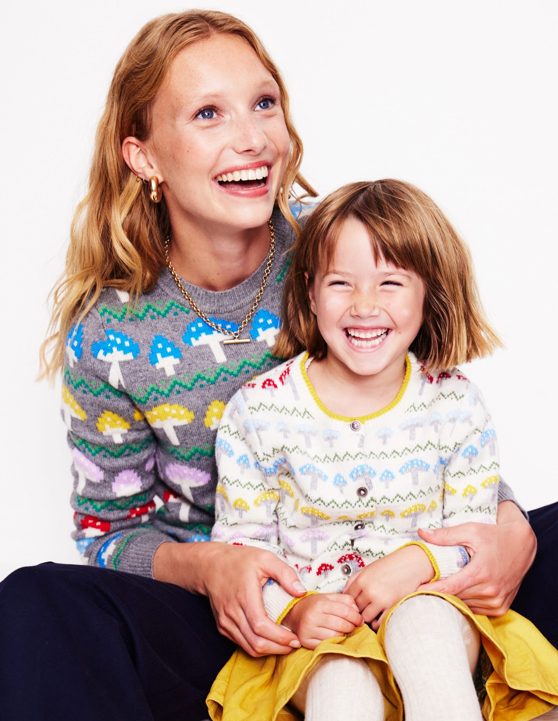 Edie Fair Isle Cardigan-Ecru Toadstool Fair Isle-5