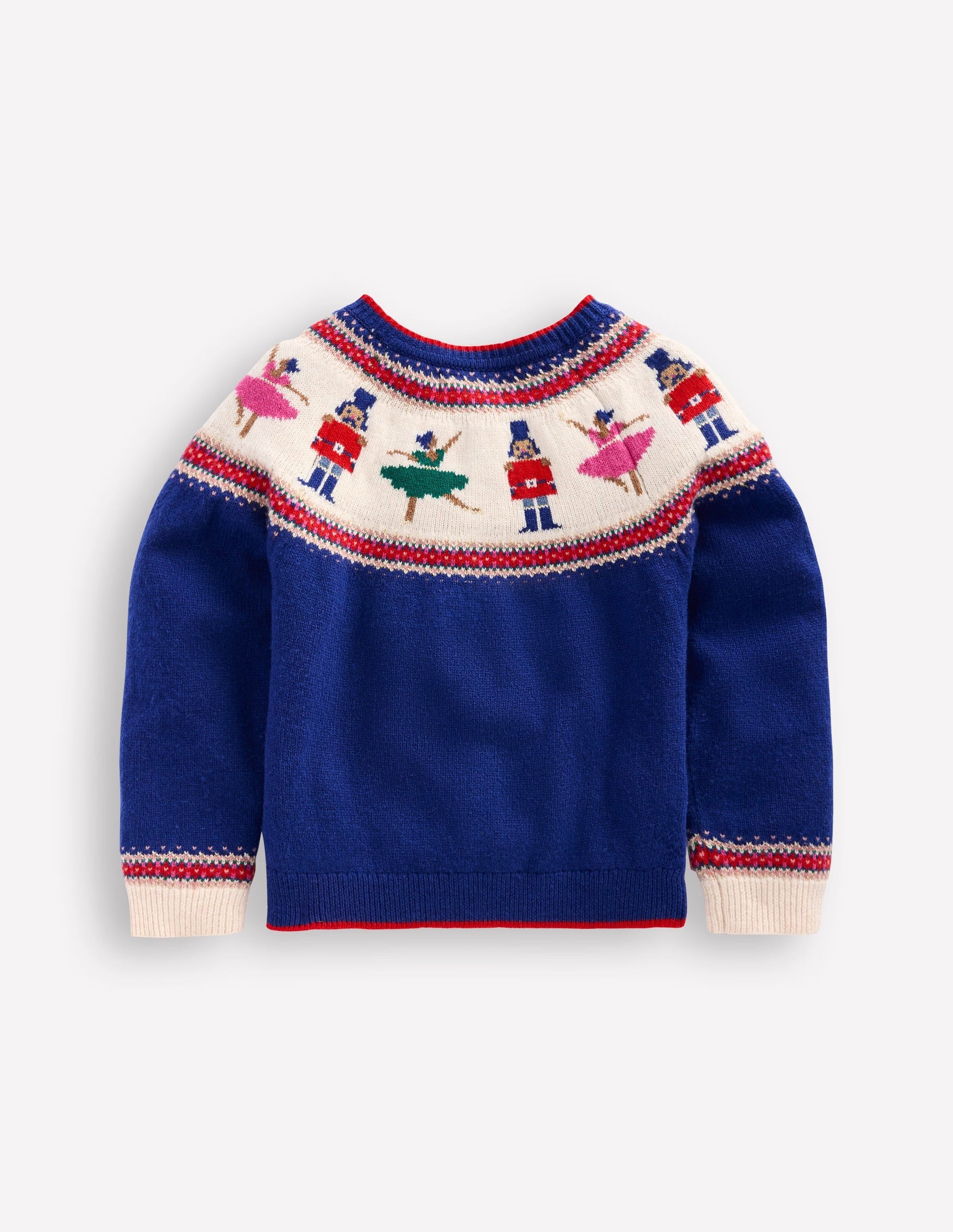 Edie Fair Isle Cardigan-Sapphire Blue Nutcracker-2