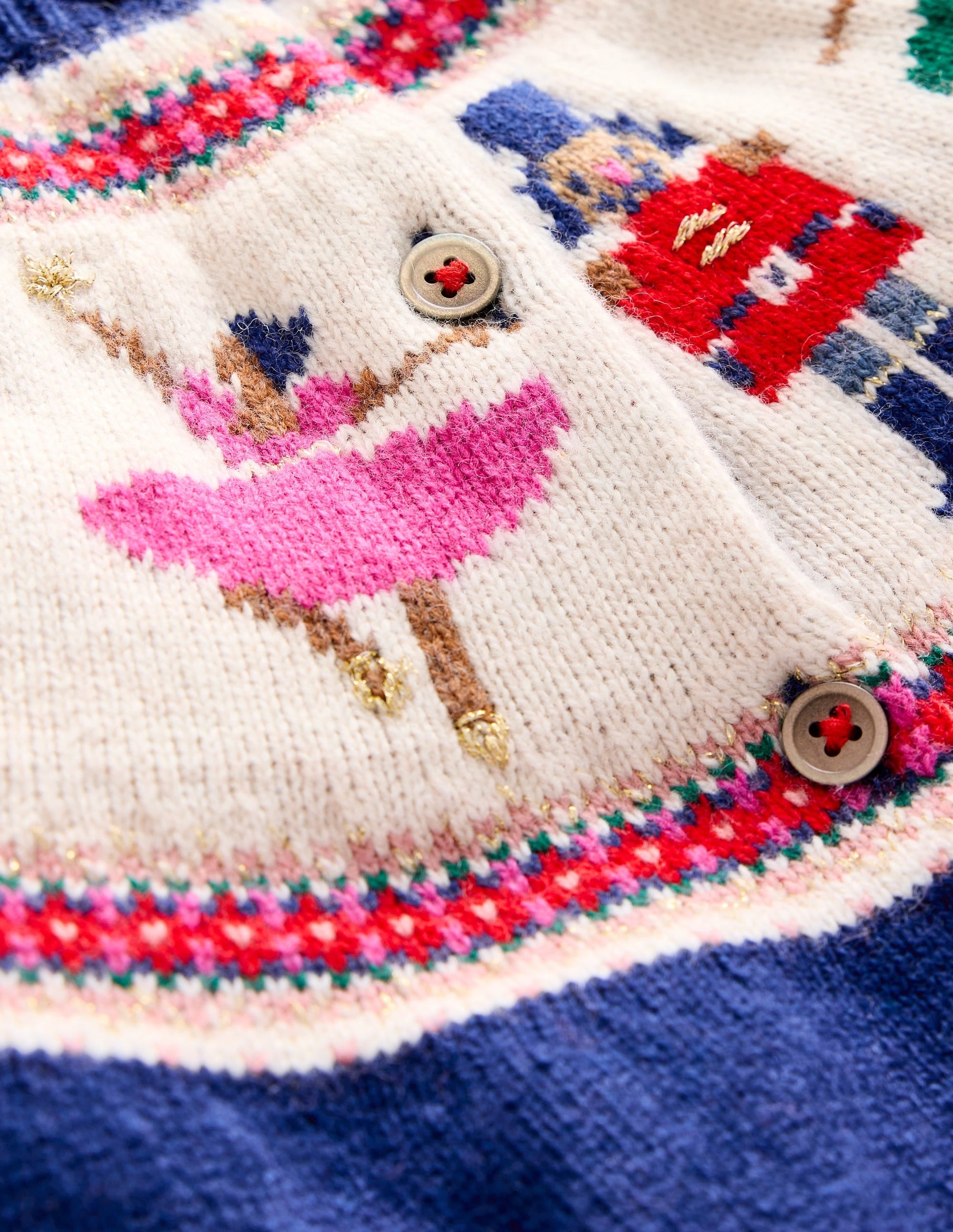 Edie Fair Isle Cardigan-Sapphire Blue Nutcracker-3