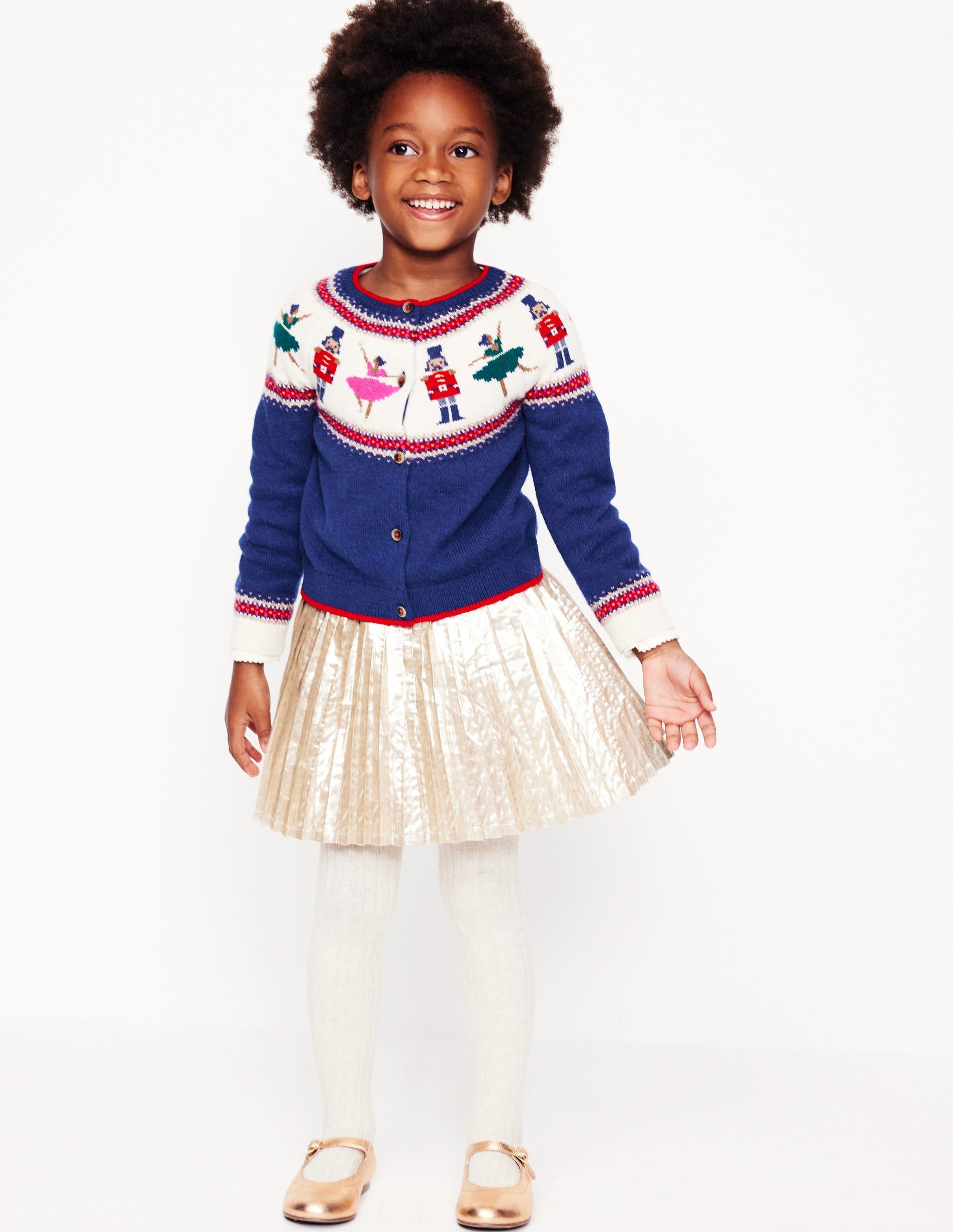 Edie Fair Isle Cardigan-Sapphire Blue Nutcracker - Image 7