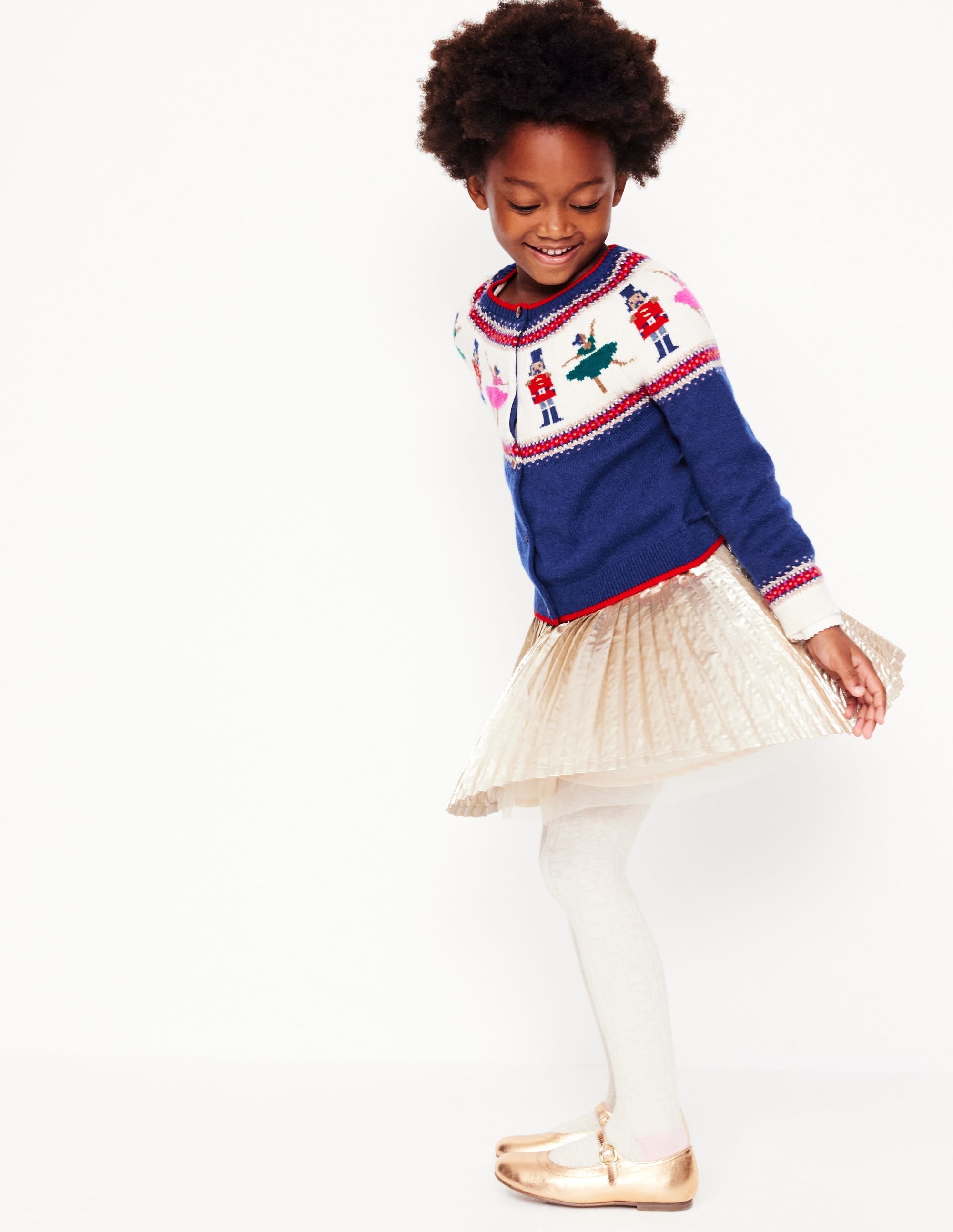 Edie Fair Isle Cardigan-Sapphire Blue Nutcracker - Image 5