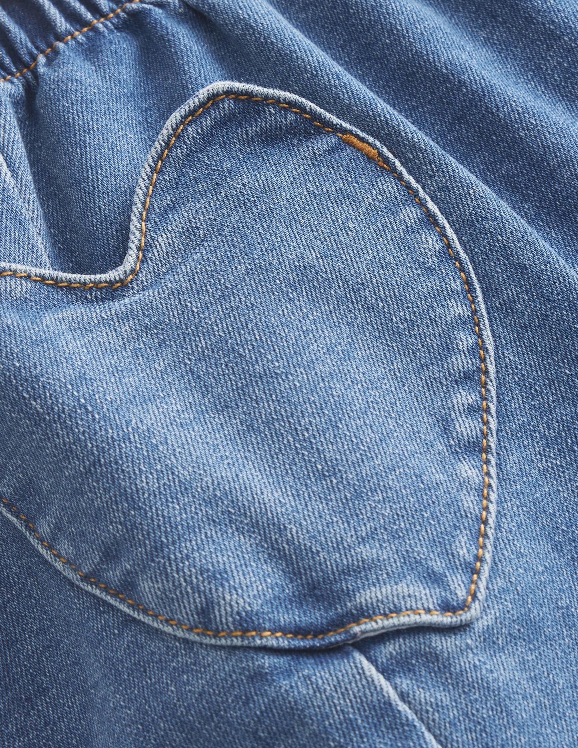Heart Pocket Pull On Trousers-Mid Vintage Denim - Image 3