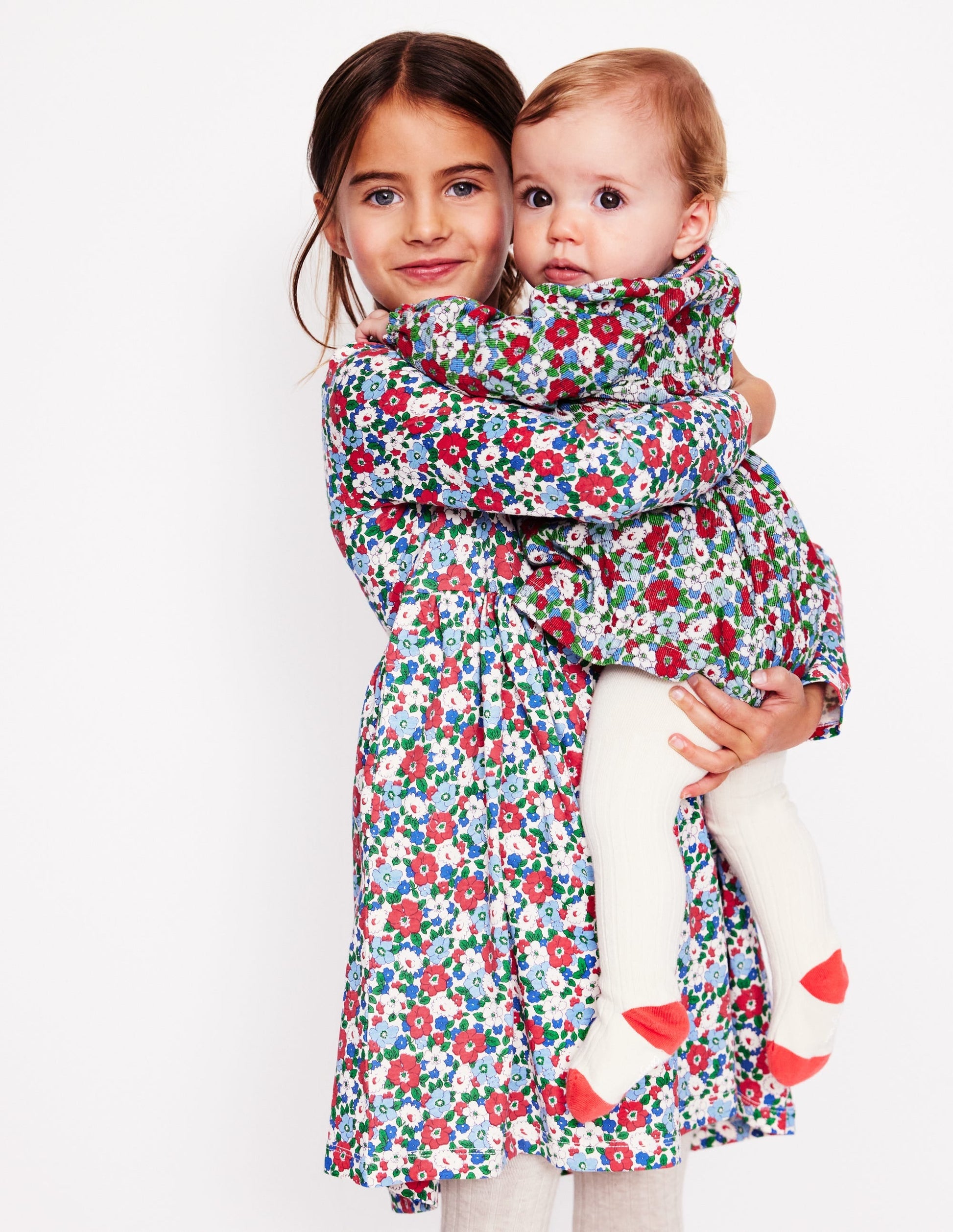 Long-Sleeved Fun Jersey Dress-Glacier Blue Winter Floral-4