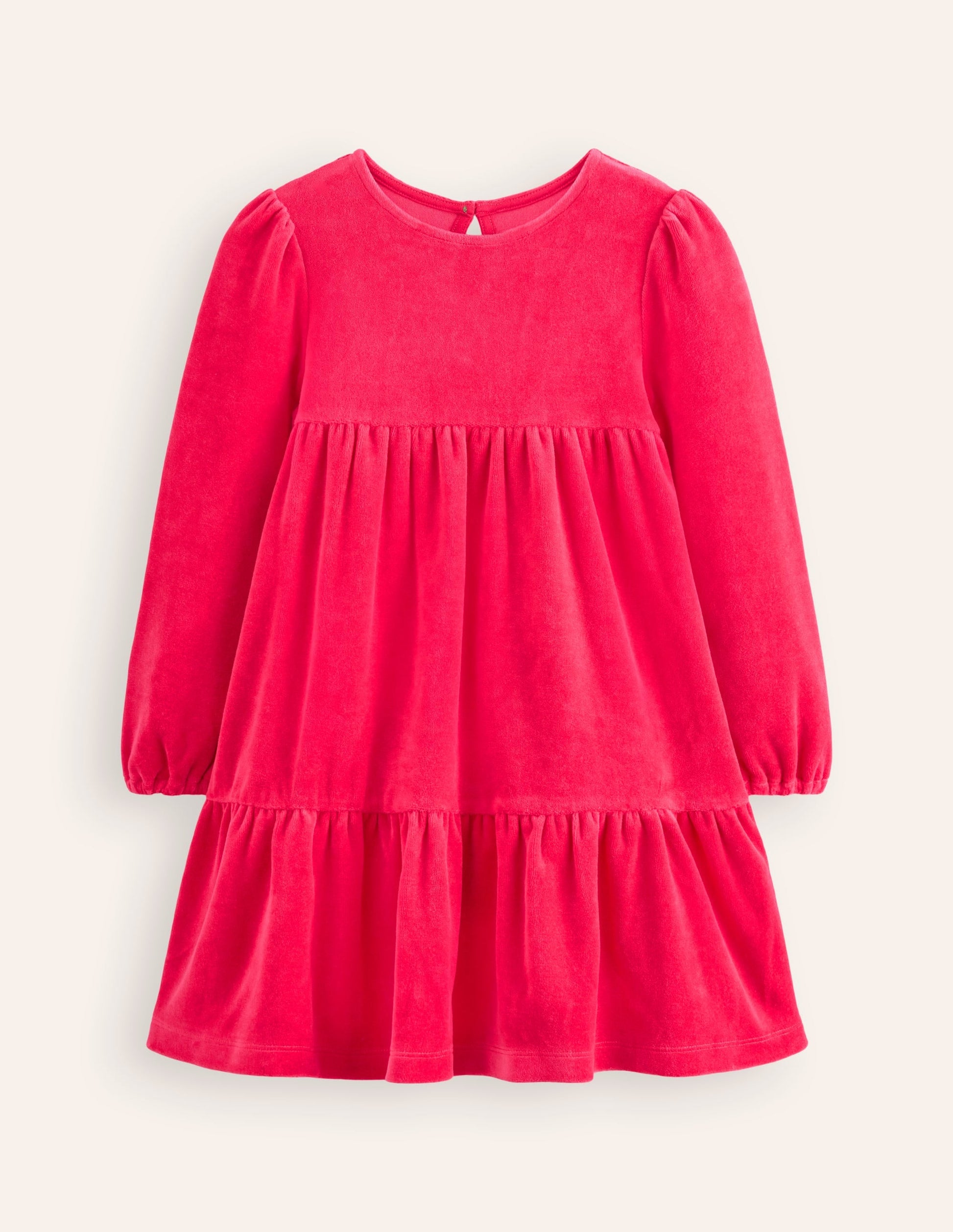 Tiered Velour Dress-Summer Berry-1